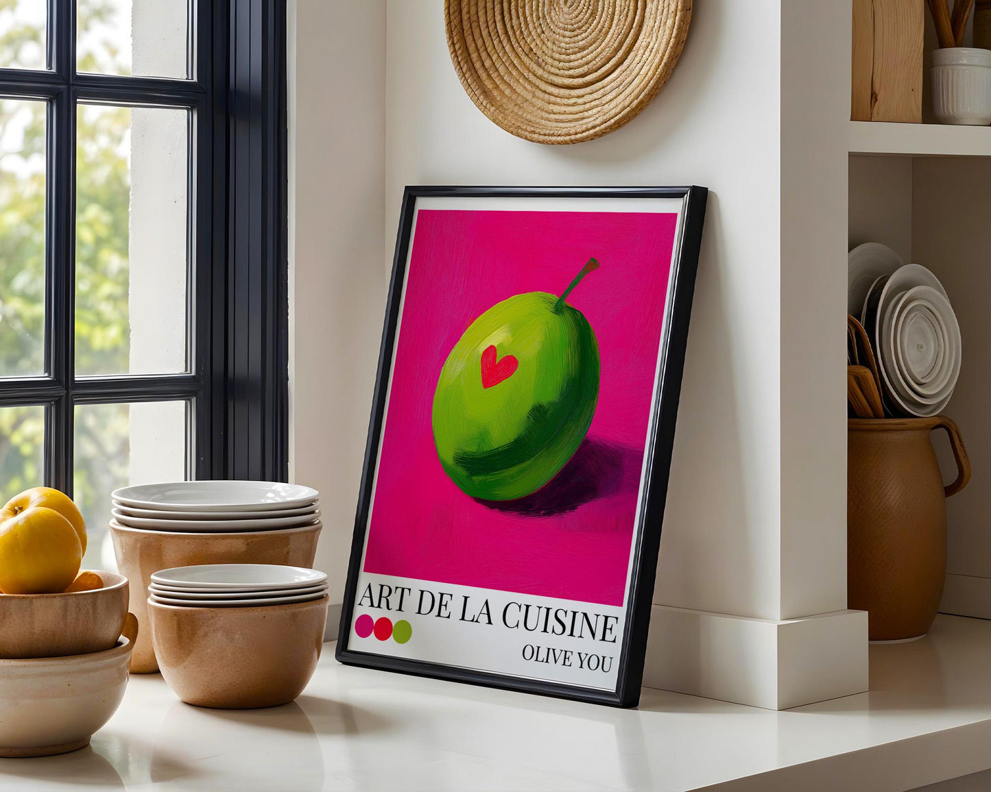 Kitchen Wall Art | Colorful Olive Print