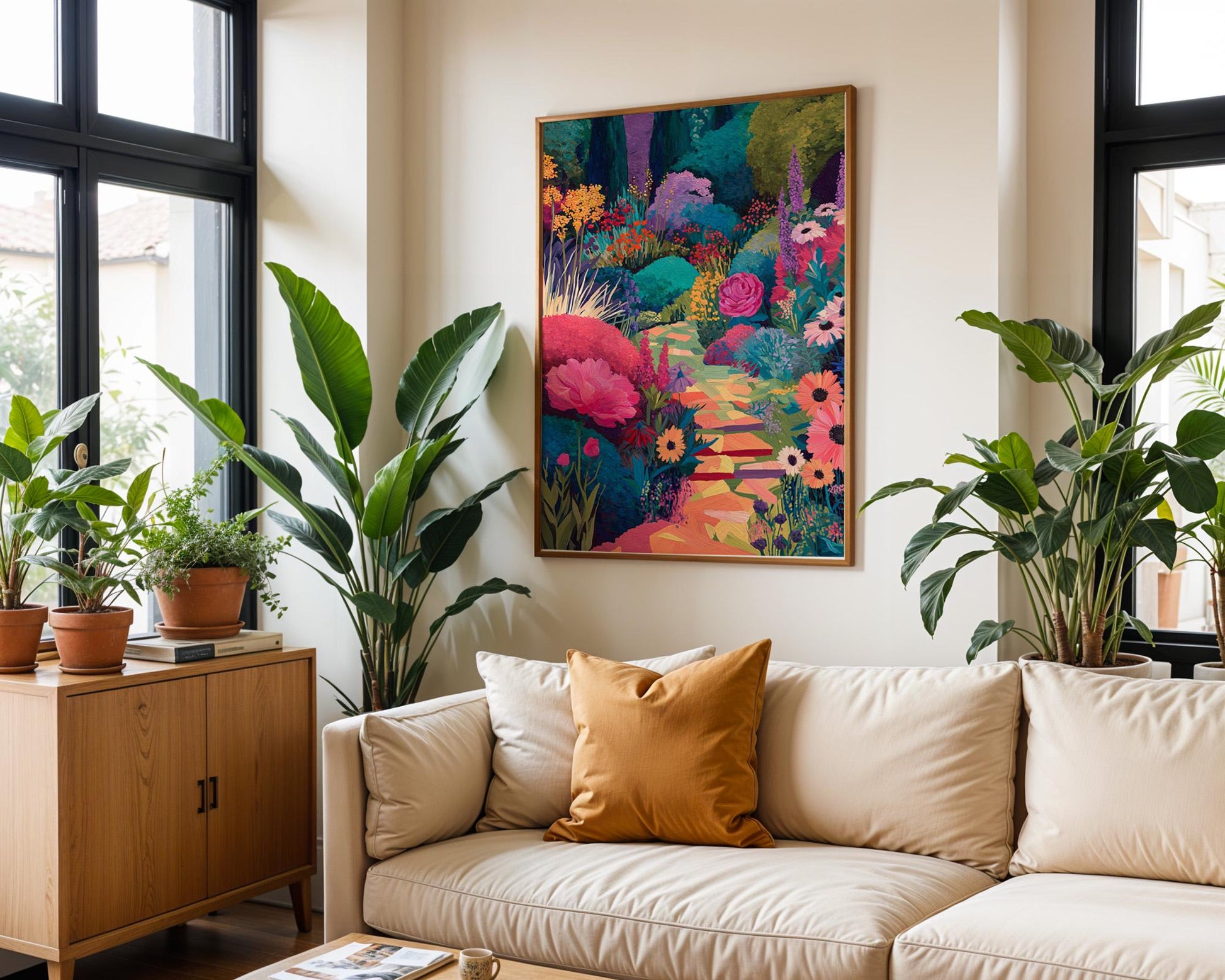 Maximalist Garden Wall Art | Retro Floral Print