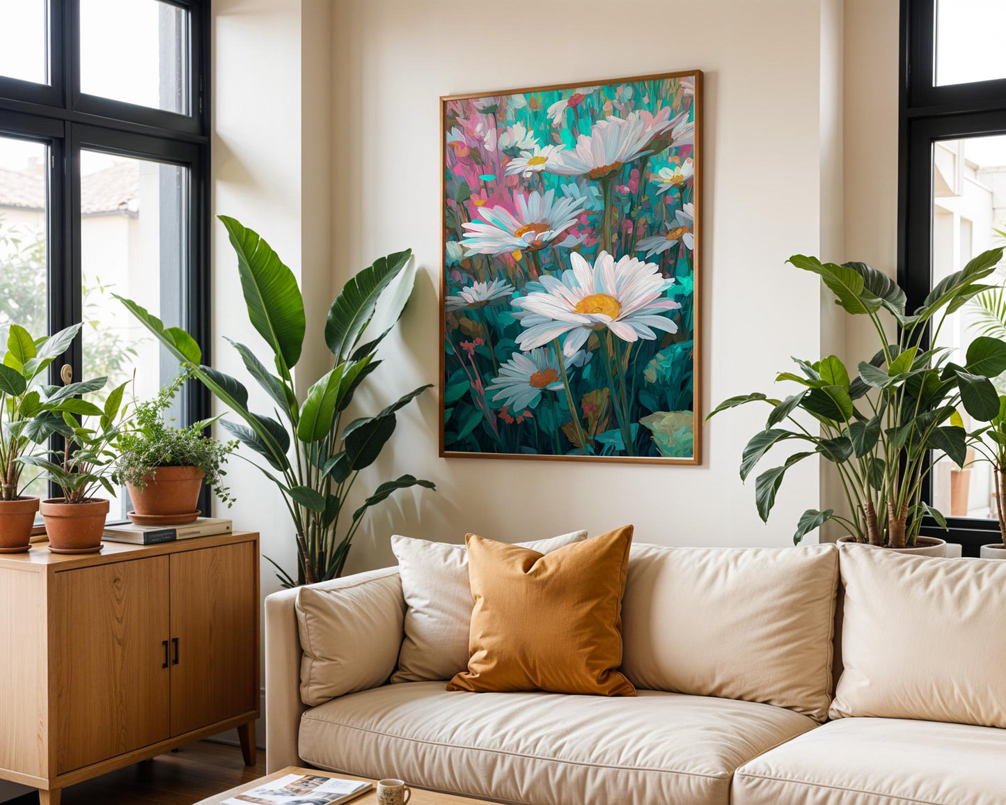 Dopamine Decor | Retro Floral Daisy Field Print