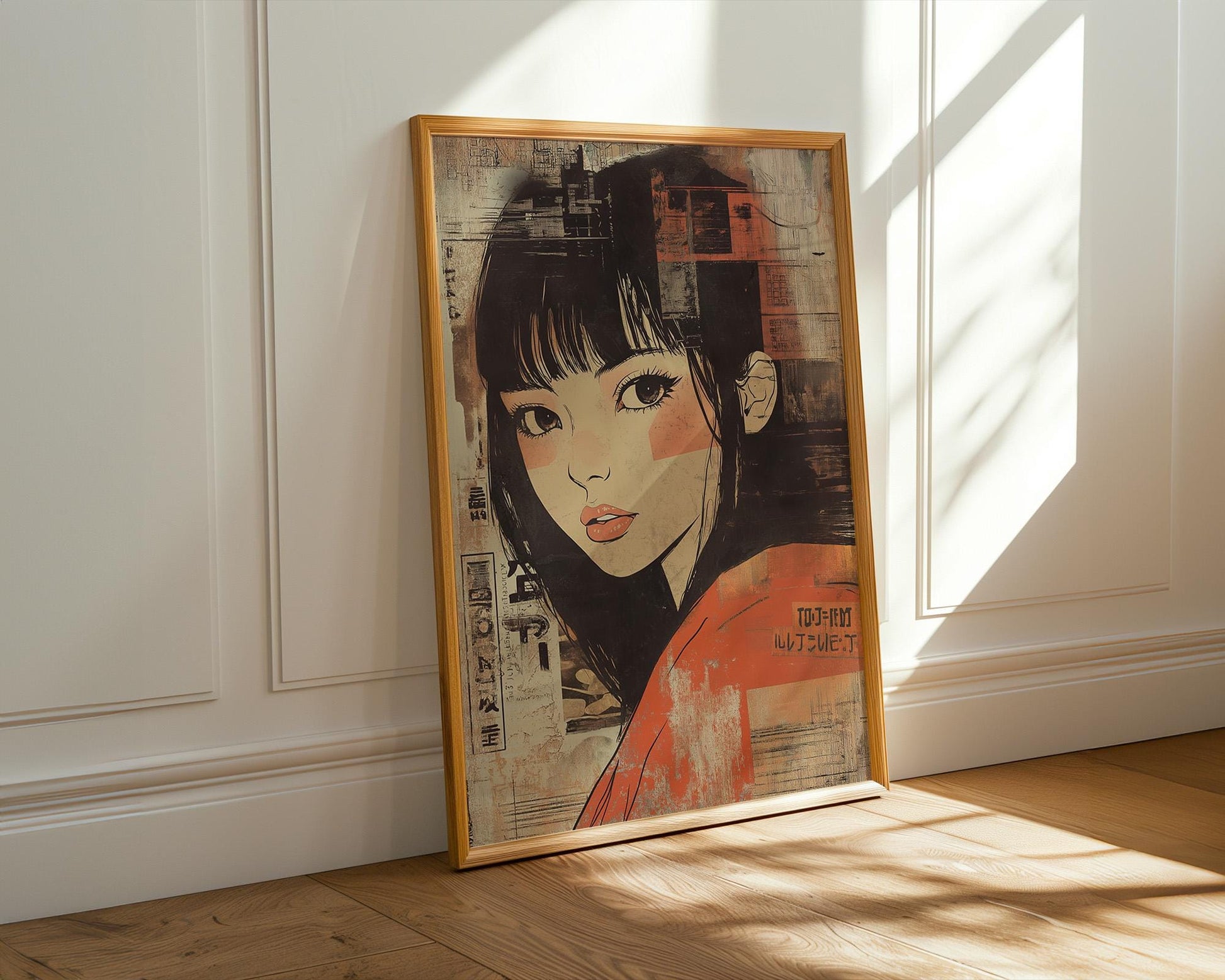 Japanese Wall Art | Retro Anime Girl Poster