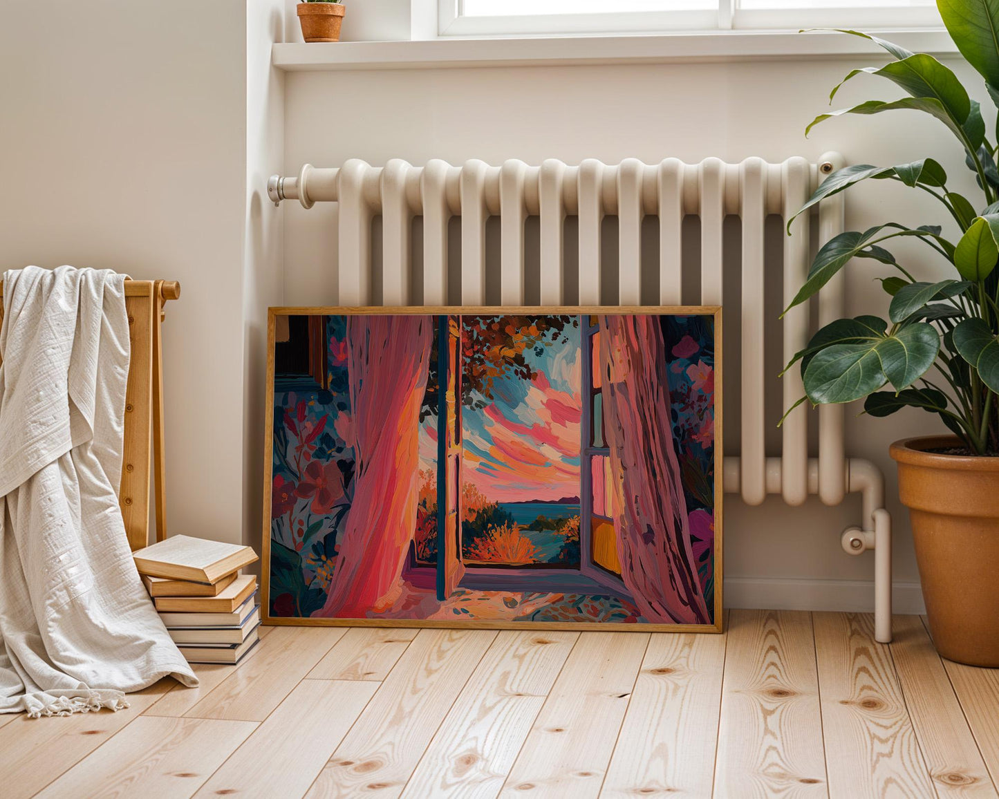 Dopamine Decor | Abstract Window View Floral Print