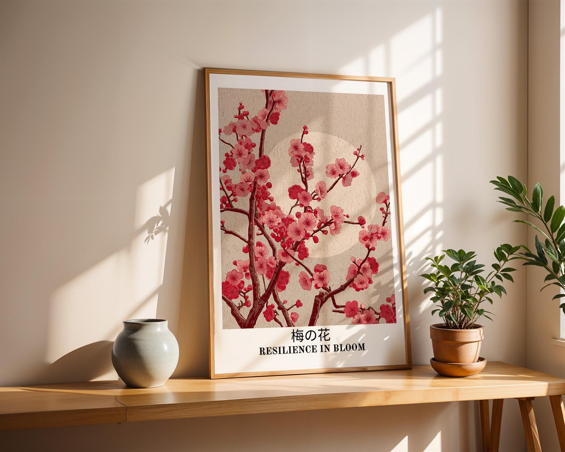 Vintage Japanese Wall Art | Retro Plum Blossom Poster
