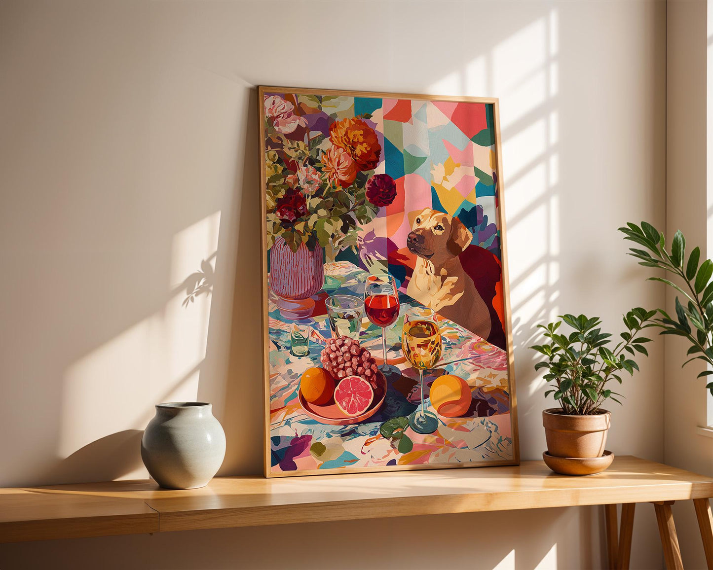 Dopamine Decor | Abstract Floral Dog Poster