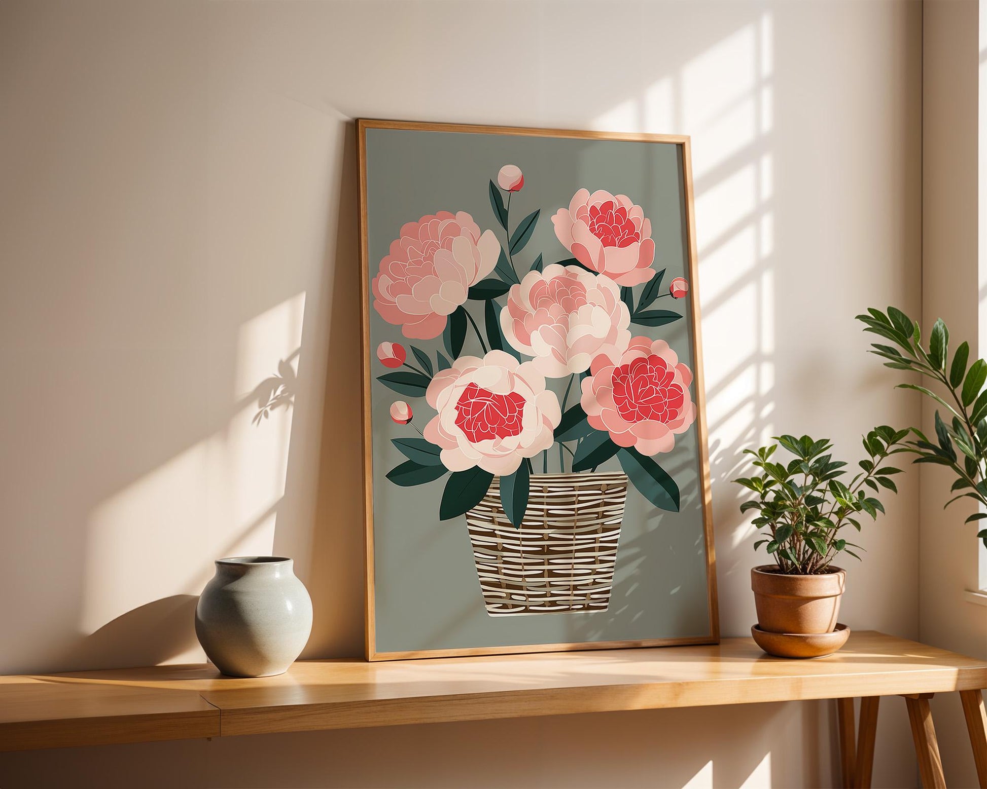 Flower Wall Decor | Pink Peony Wall Art