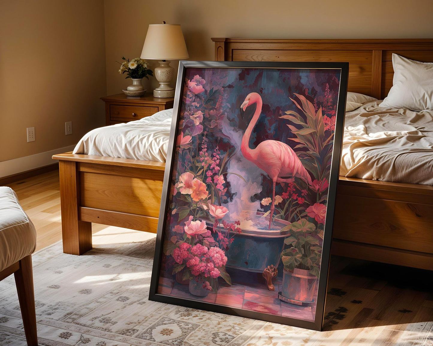 Bathroom Wall Art | Flamingo Bathroom Decor