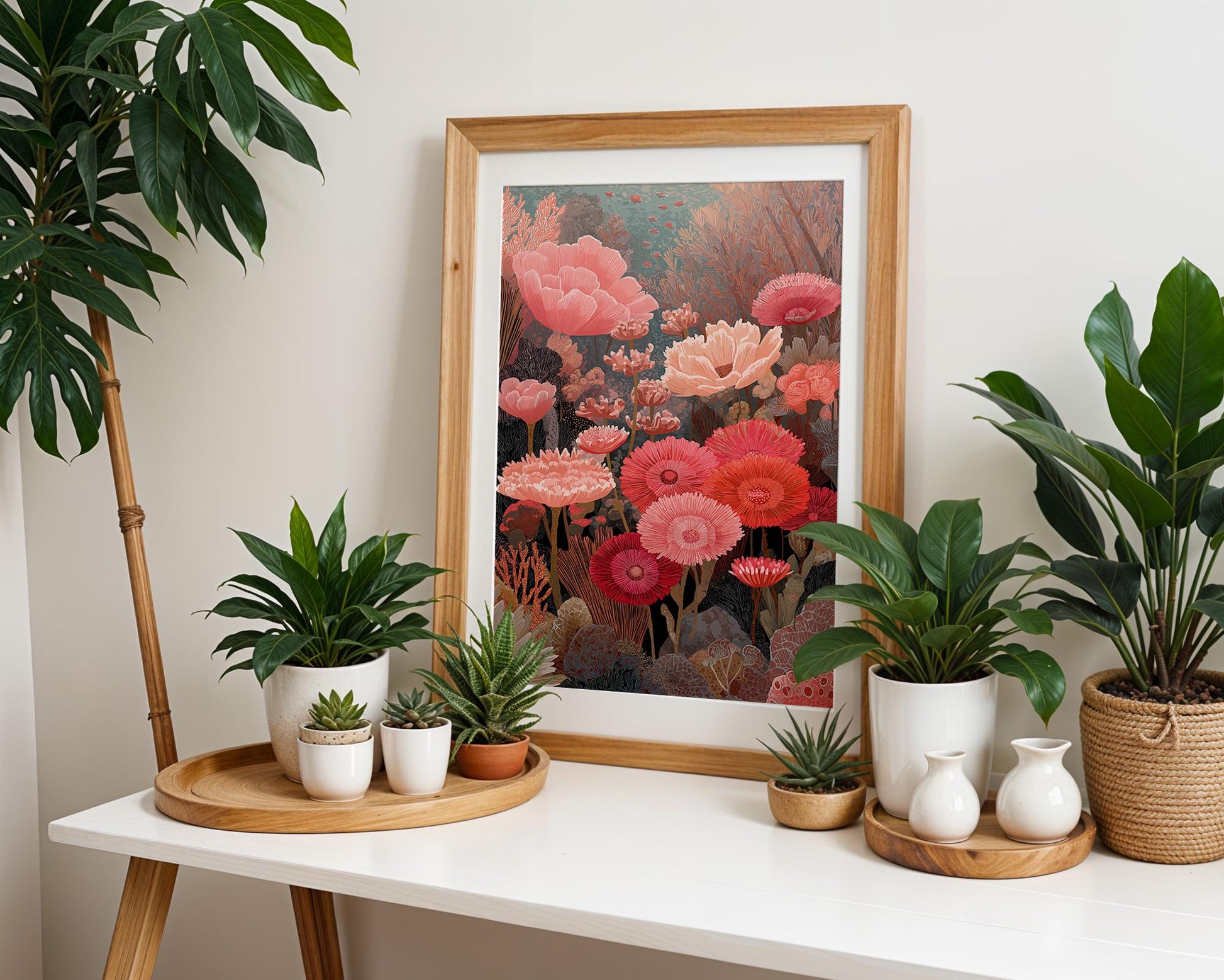 Maximalist Coral Reef Wall Art | Vibrant Abstract Floral Print