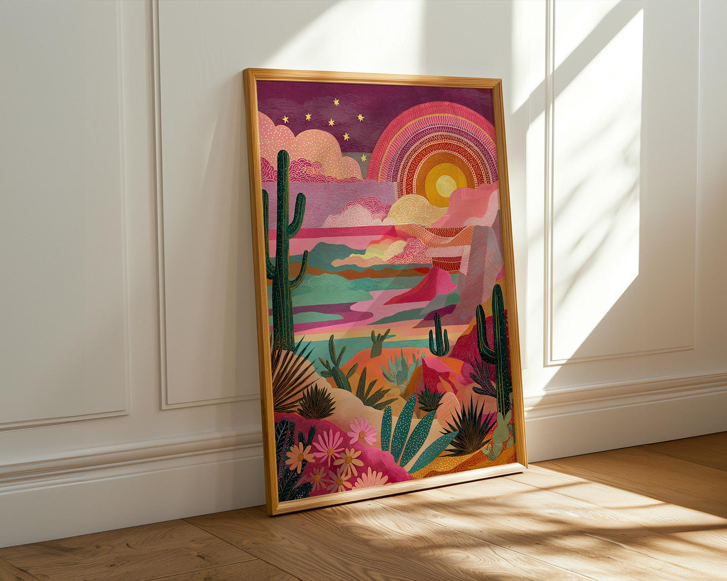 Maximalist Floral Wall Art | Abstract Boho Desert Landscape Print
