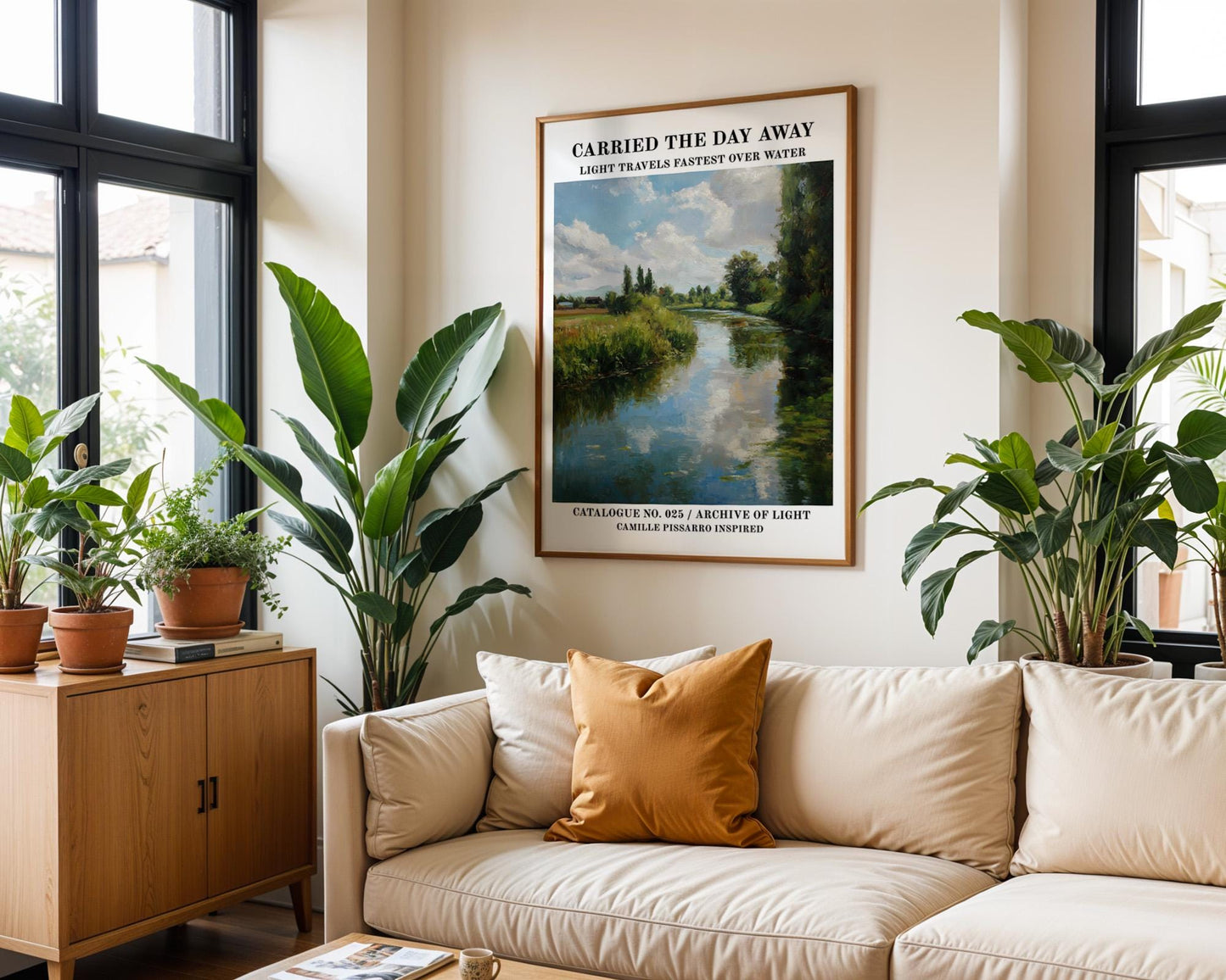 Gallery Wall Art | Camille Pissarro Inspired River Landscape Poster