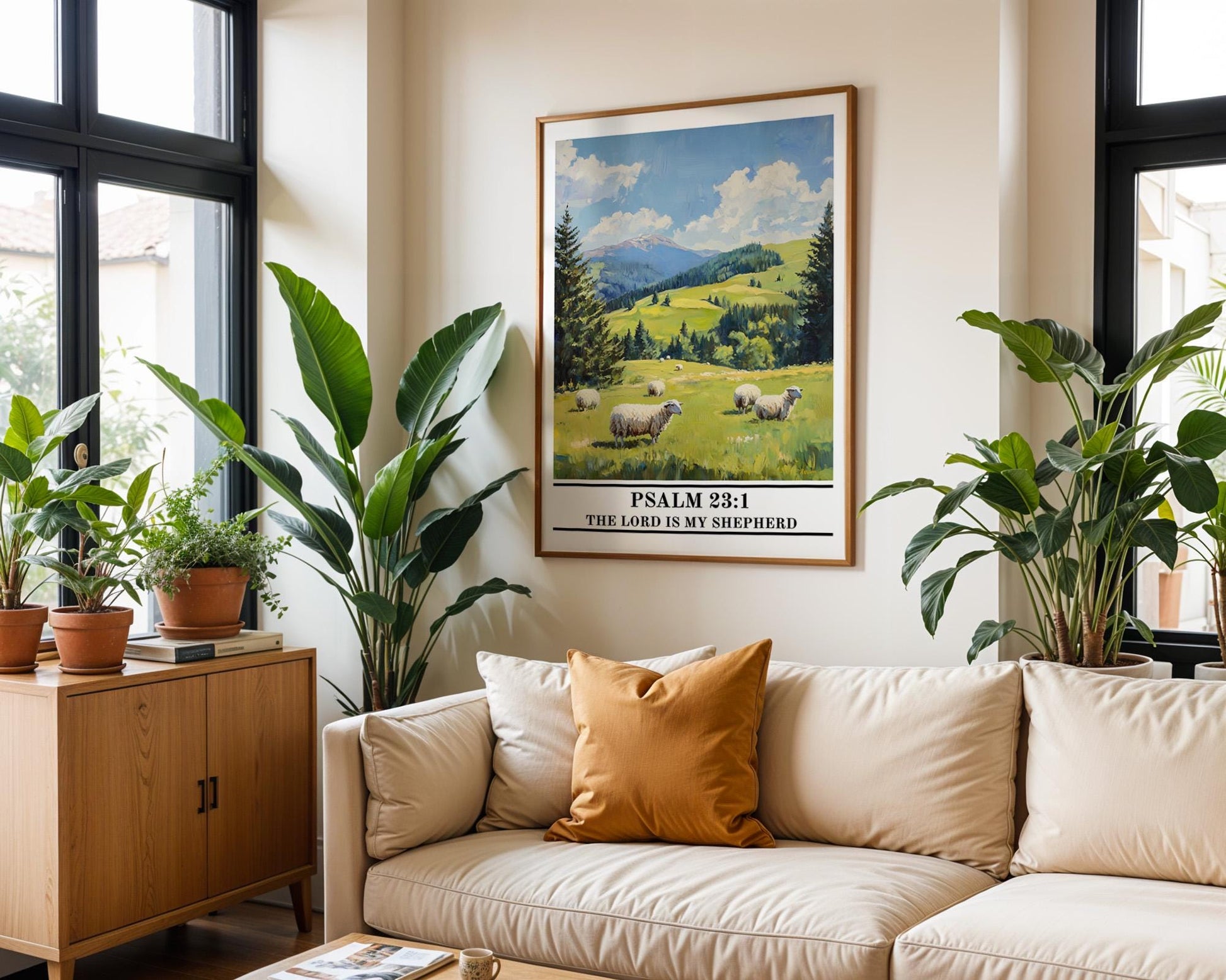 Christian Wall Art | Psalm 23:1 Bible Verse Poster