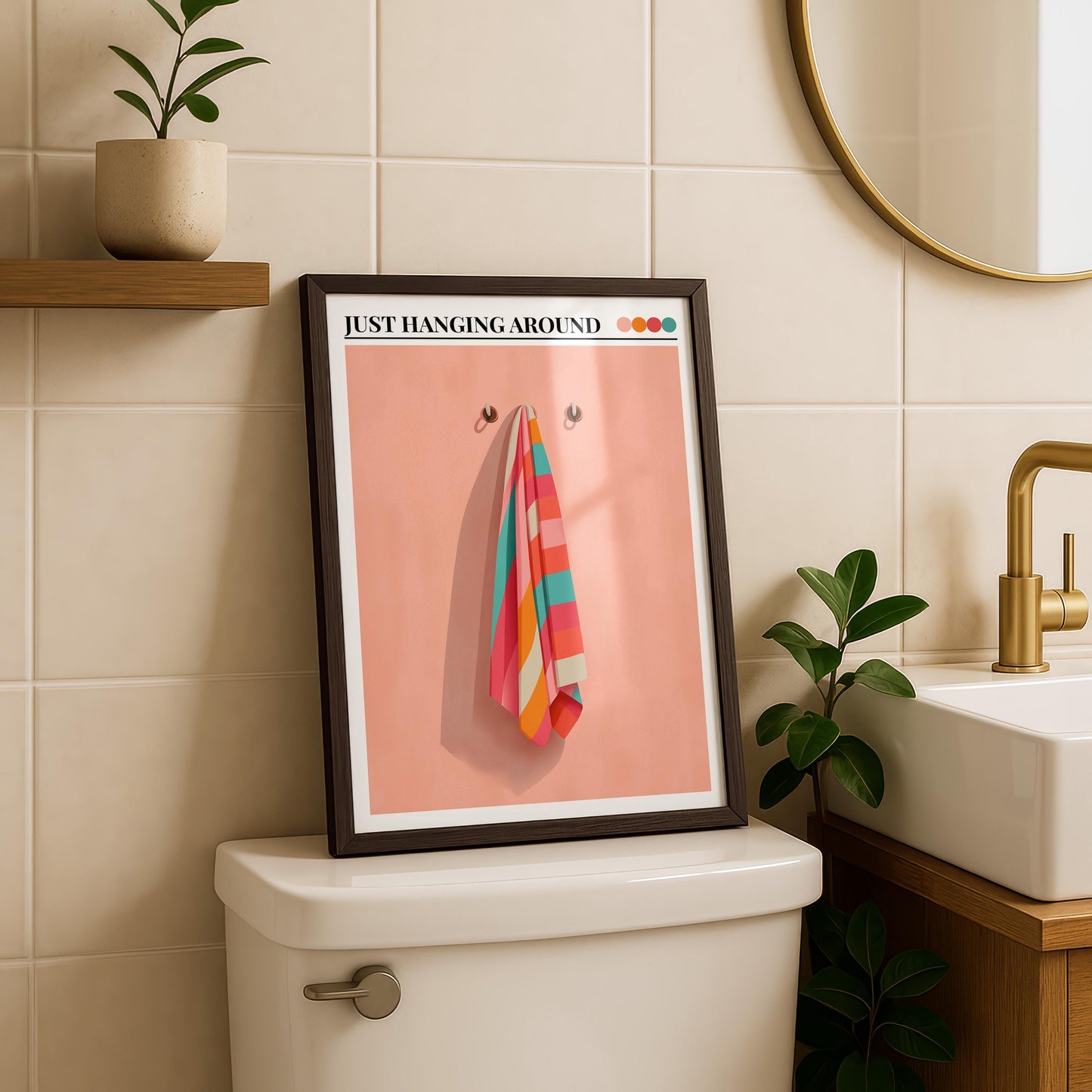 Bathroom Wall Art | Beach Towel Bathroom Art