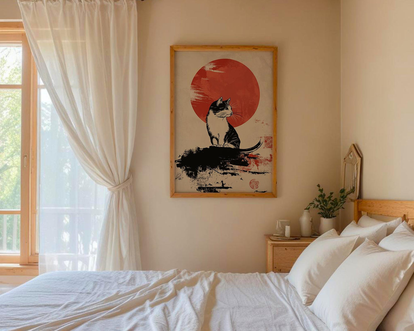 Japanese Wall Art | Japanese Cat Wall Art