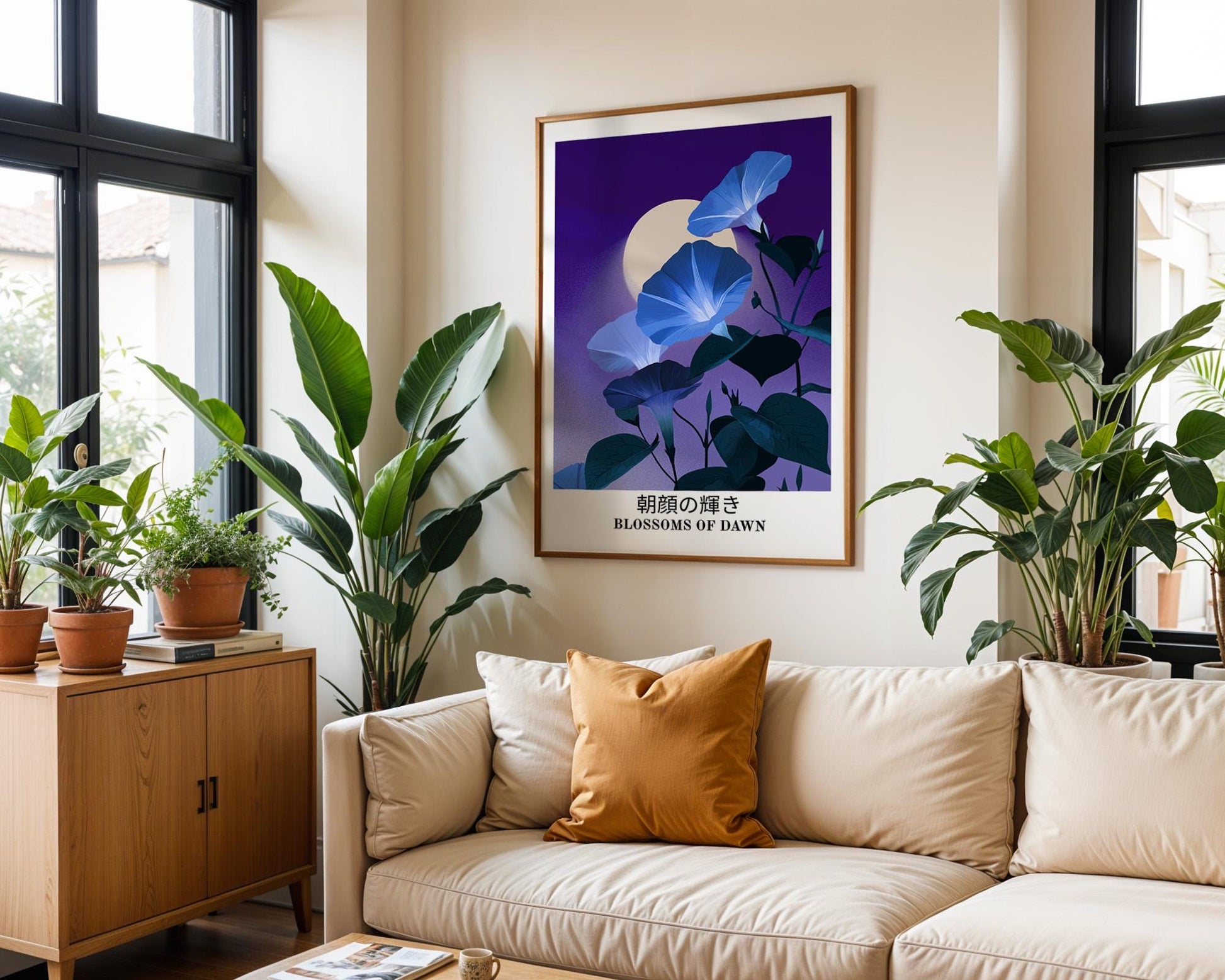 Japanese Wall Art Print | Retro Floral Decor