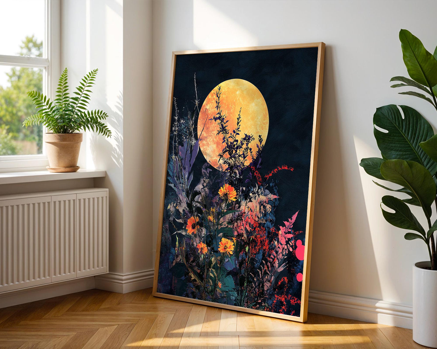 Gallery Wall Art | Floral Moon Poster