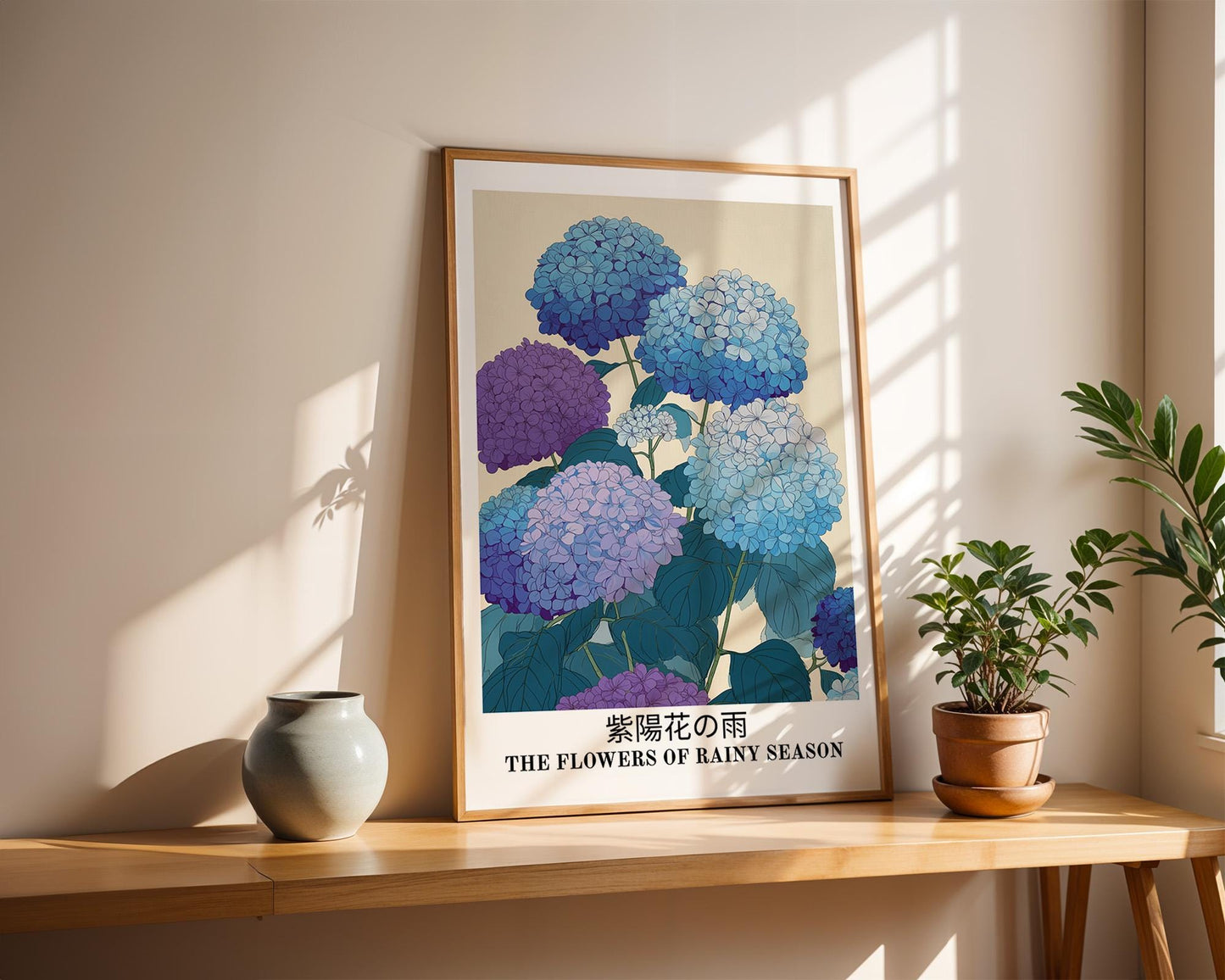 Japanese Wall Art | Japanese Hydrangea Art Print