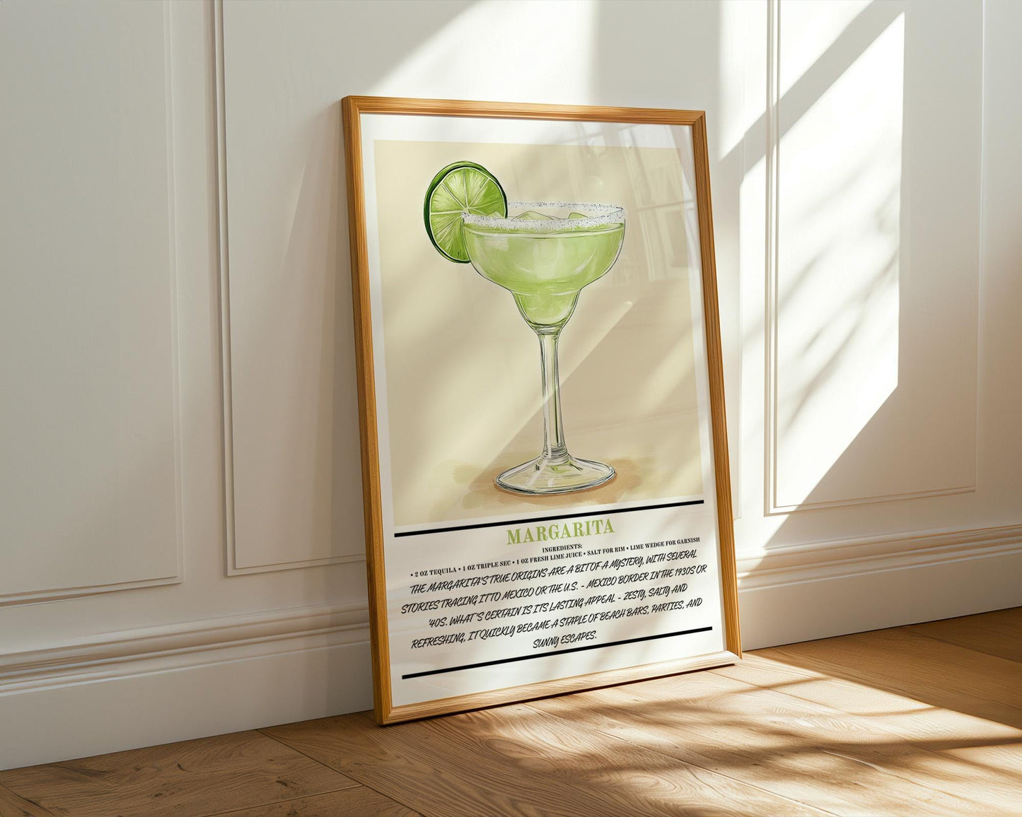Kitchen Wall Art | Margarita Cocktail Art