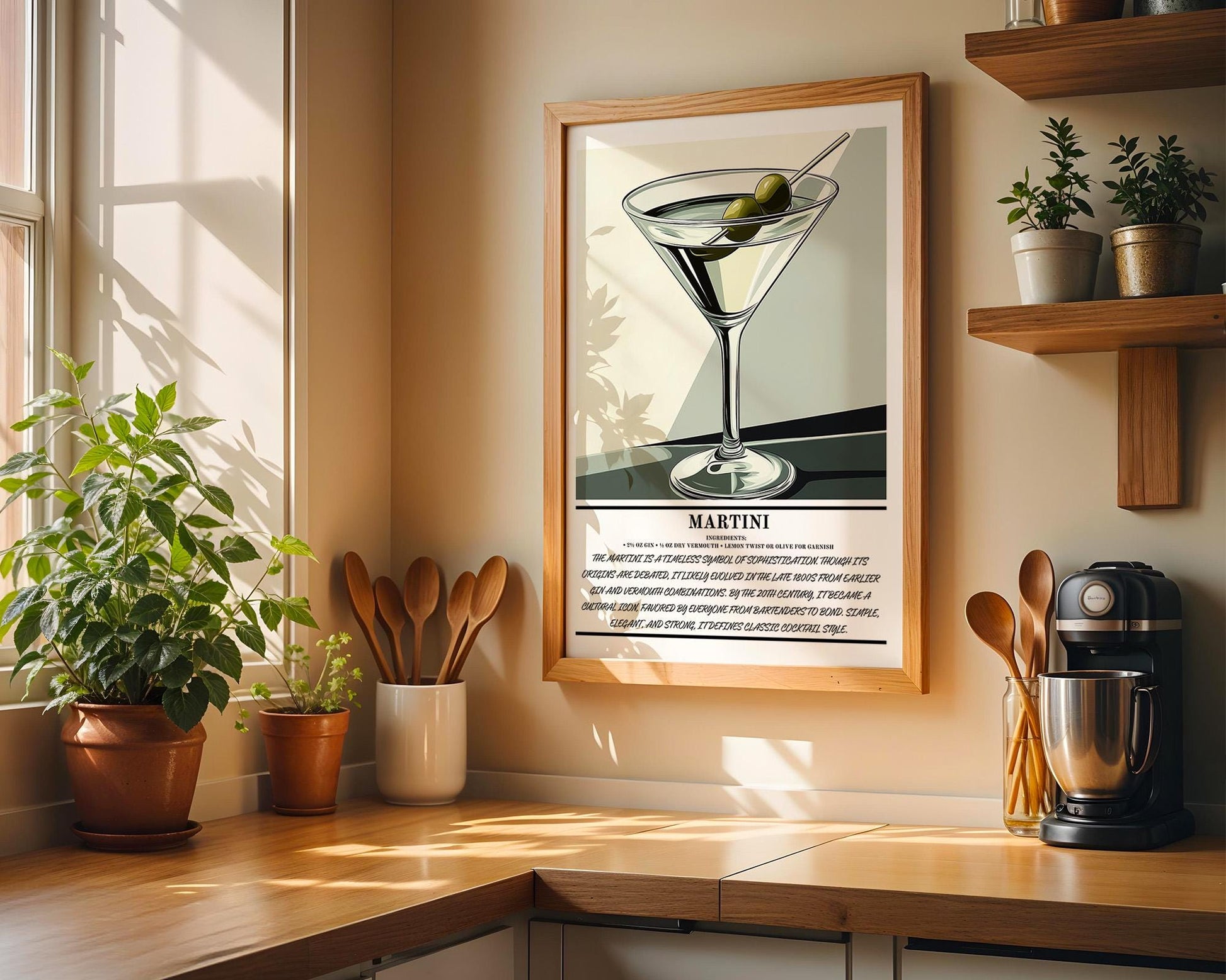 Kitchen Wall Art | Martini Cocktail Wall Art