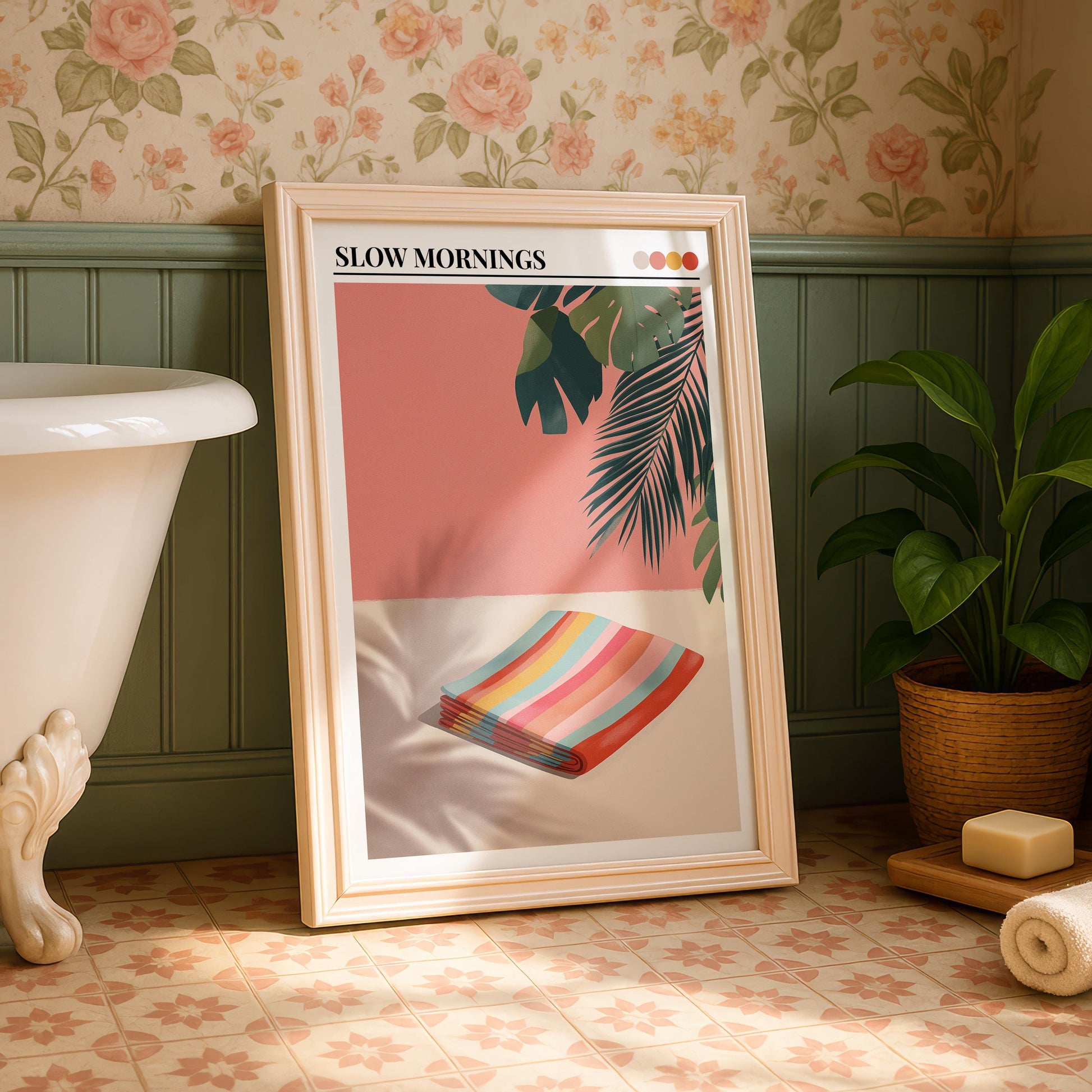 Bathroom Wall Art | Colorful Beach Bathroom Decor