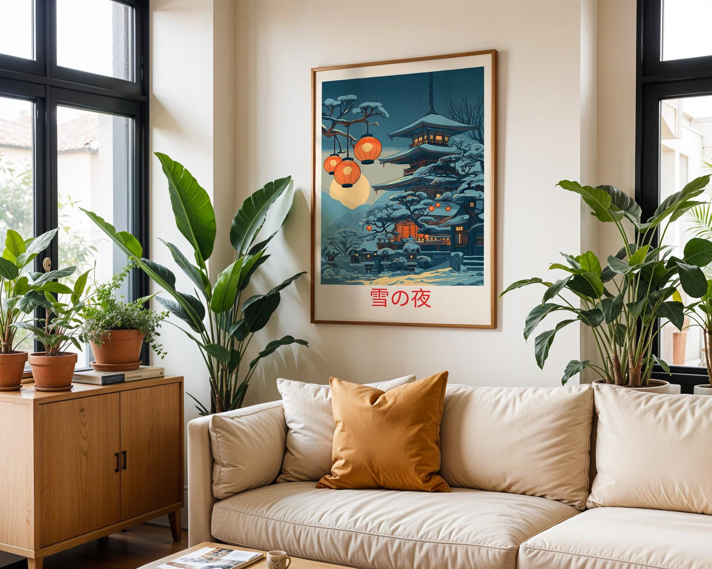Japanese Wall Art | Retro Pagoda Art