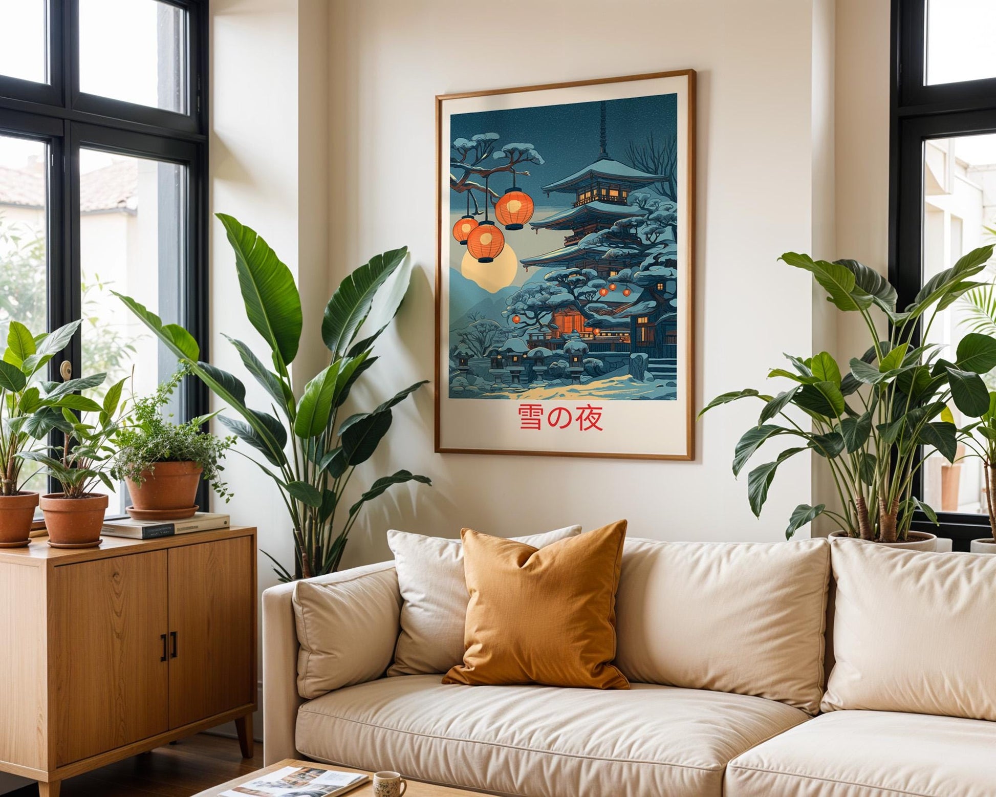 Japanese Wall Art | Retro Pagoda Art