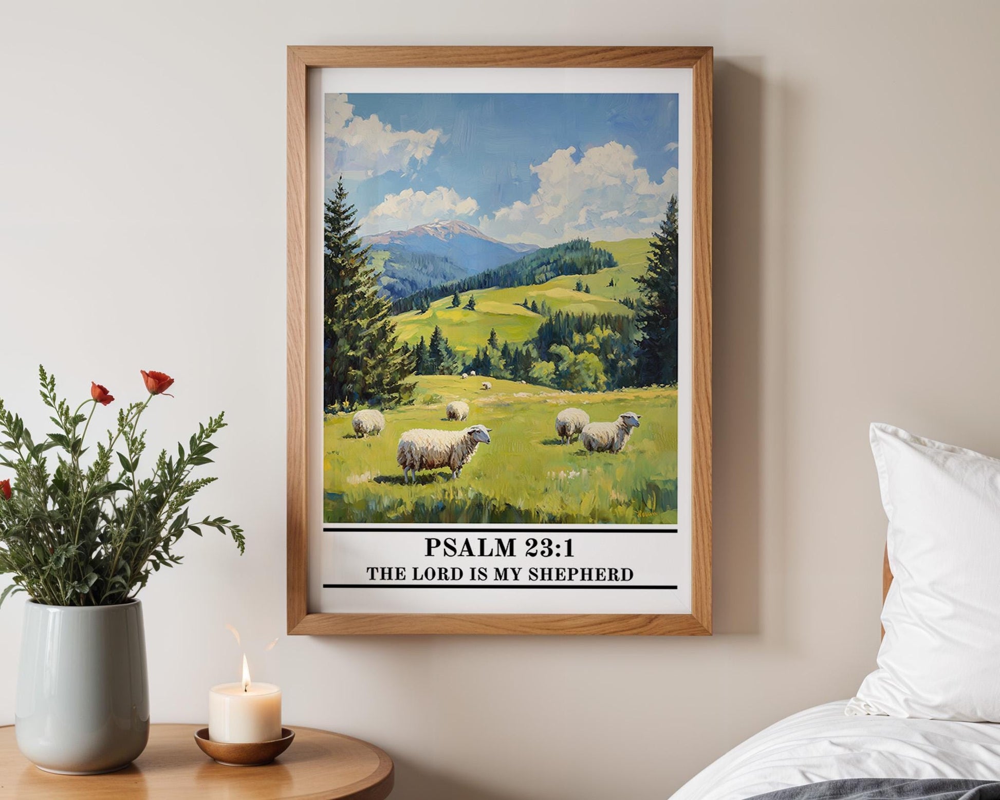 Christian Wall Art | Psalm 23:1 Bible Verse Poster