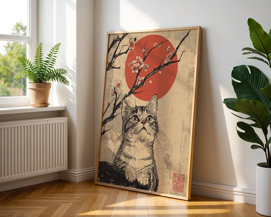 Japanese Wall Art | Japanese Cat Poster
