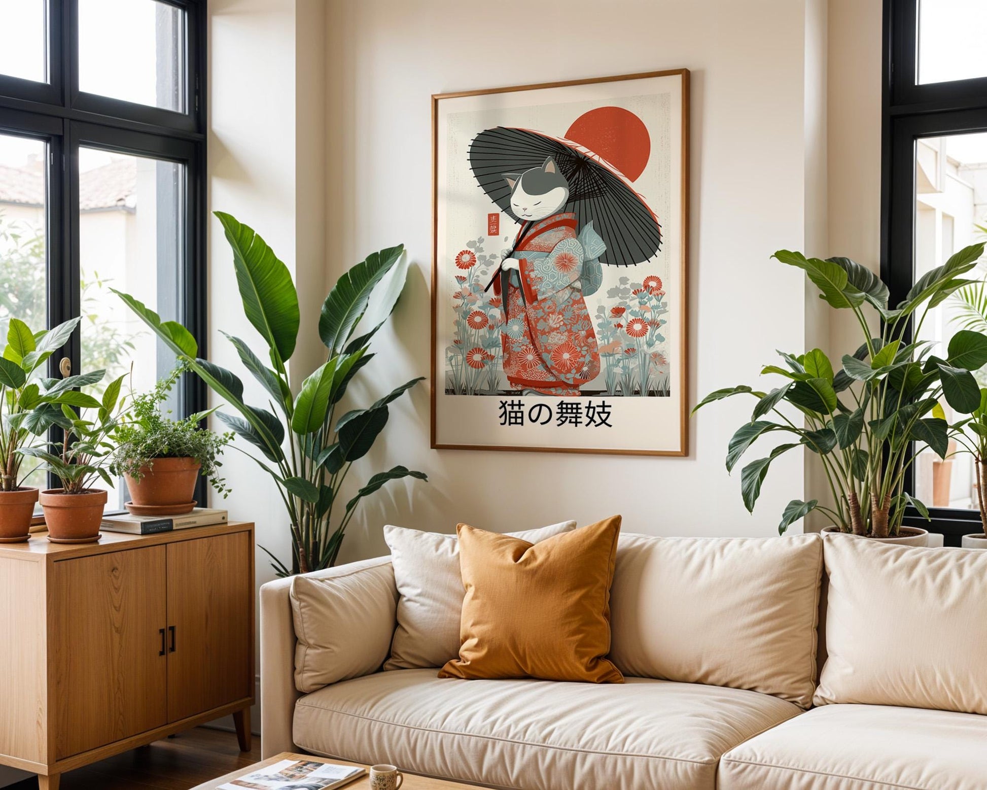 Japanese Wall Art | Japanese Cat Art Print