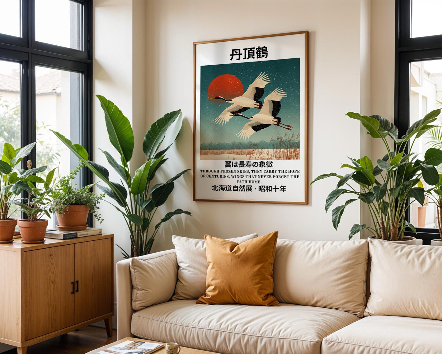 Japanese Wall Art | Japanese Crane Art Print