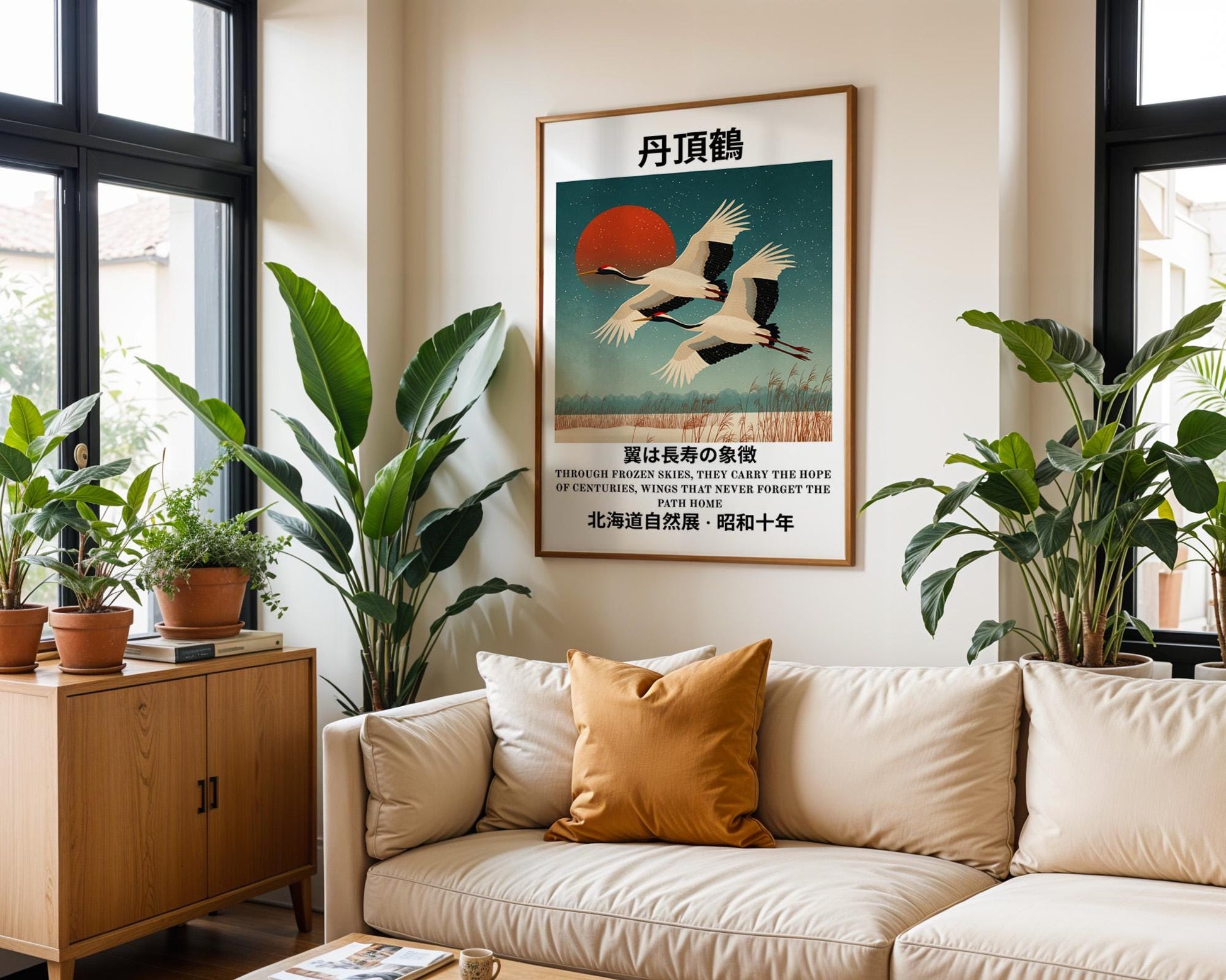 Japanese Wall Art | Japanese Crane Art Print