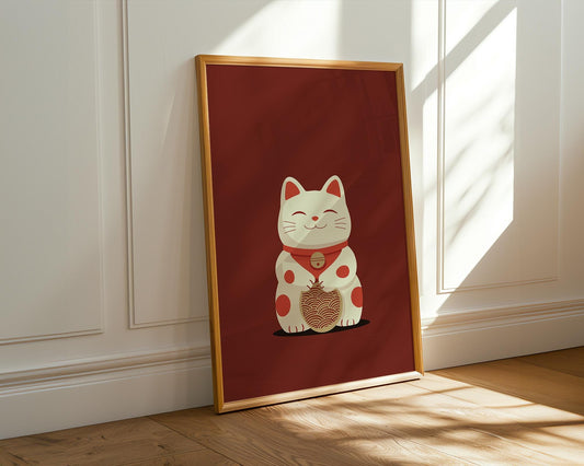Japanese Wall Art | Maneki Neko Lucky Cat