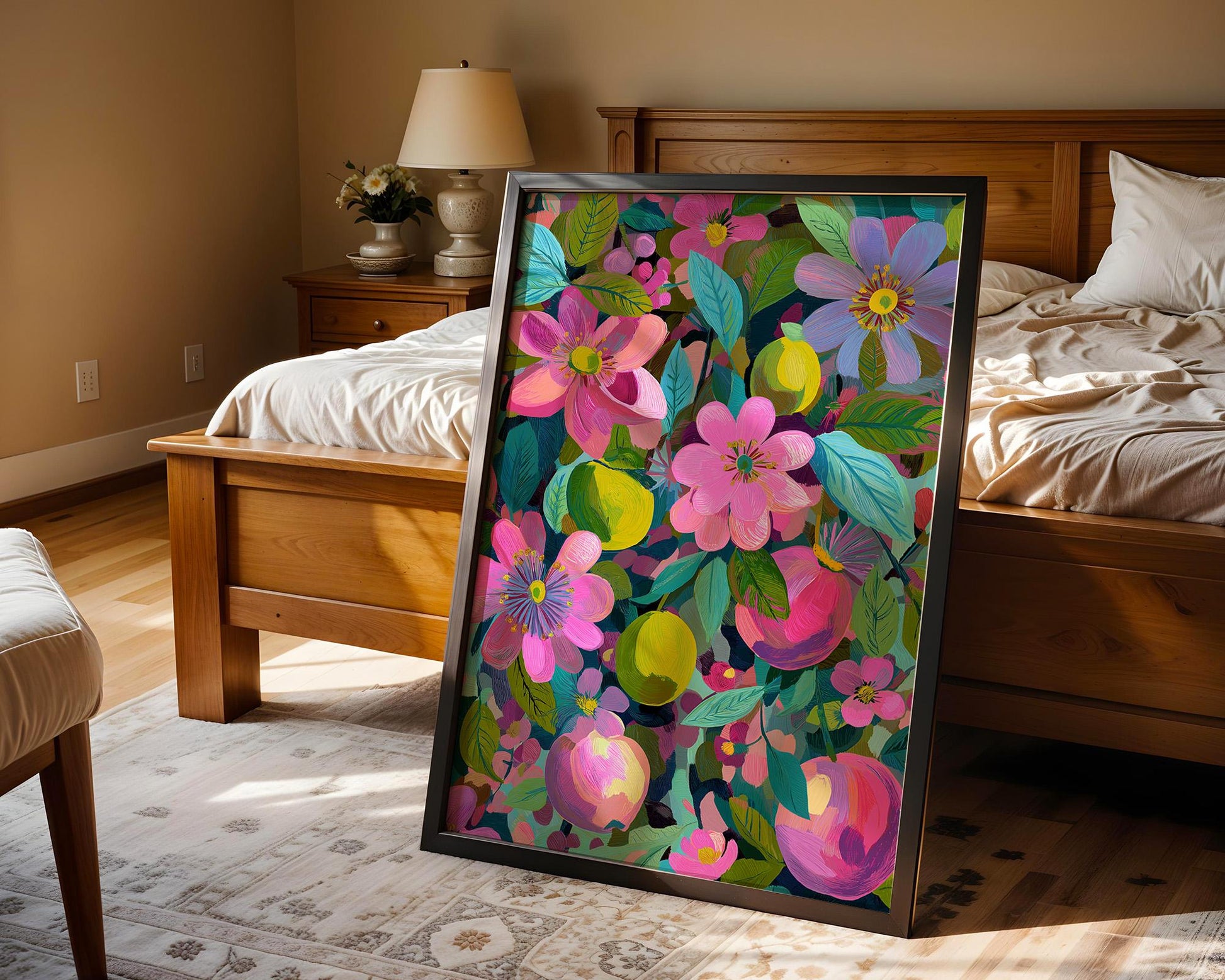 Maximalist Abstract Wall Art | Retro Floral Print