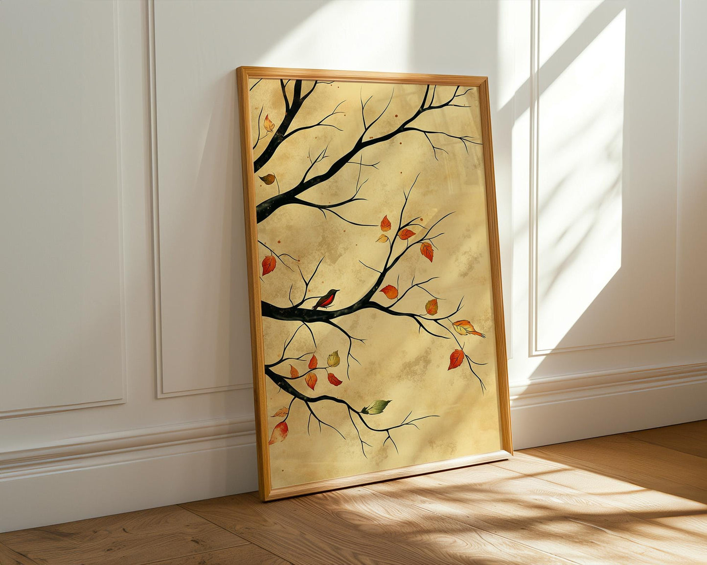 Flower Wall Decor | Autumn Tree Bird Art