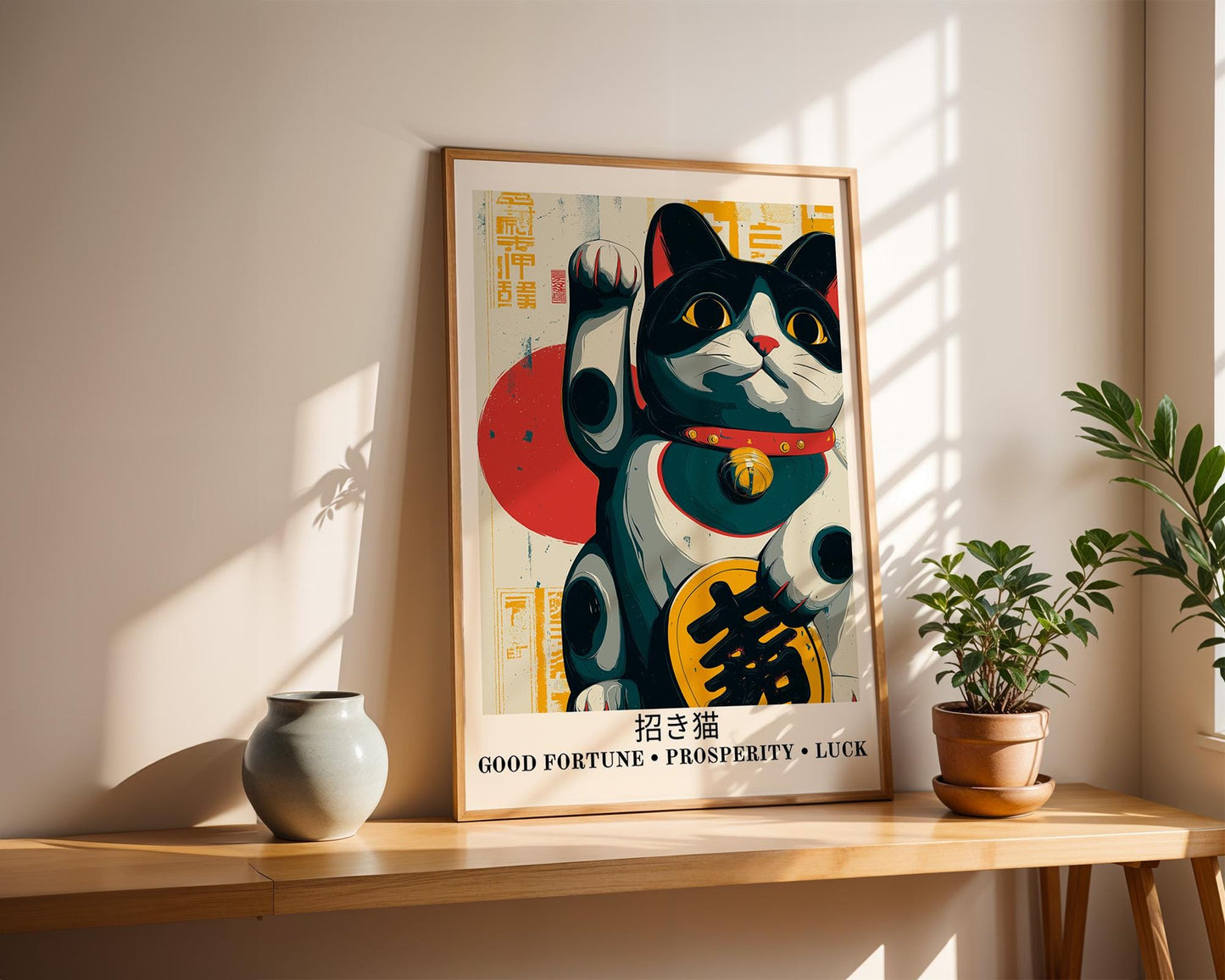 Japanese Wall Art | Maneki Neko Lucky Cat