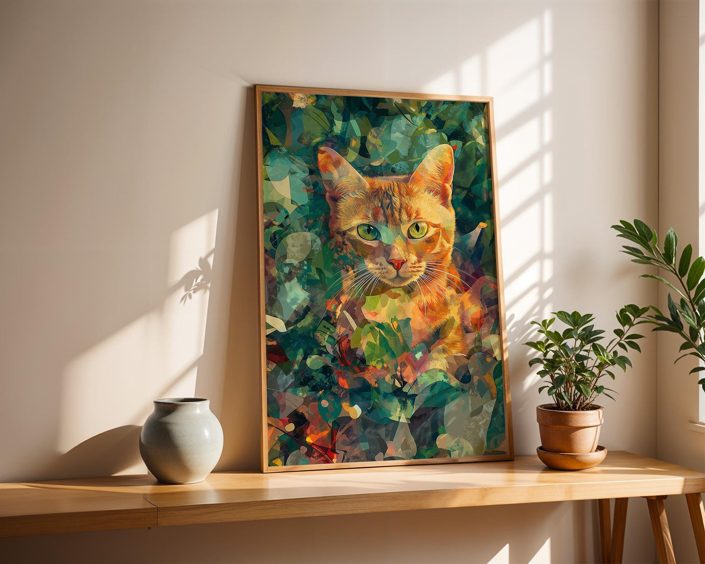 Gallery Wall Art | Abstract Cat Wall Art
