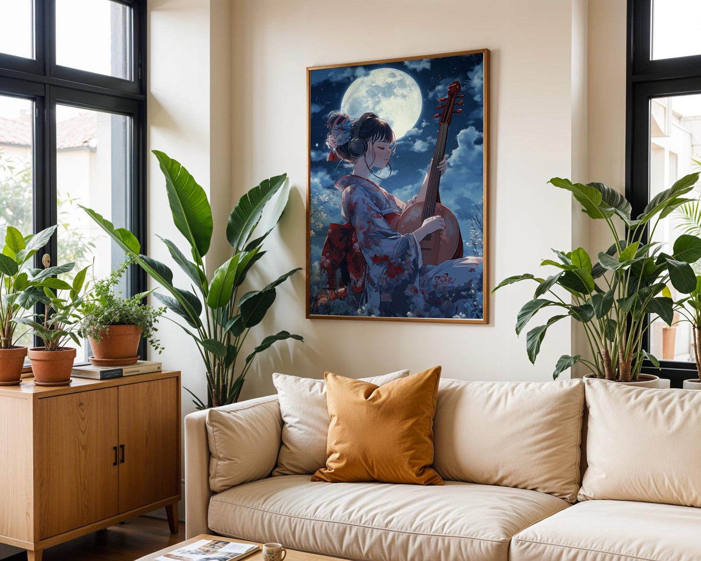 Japanese Wall Art | Anime Girl Guitar Art Print