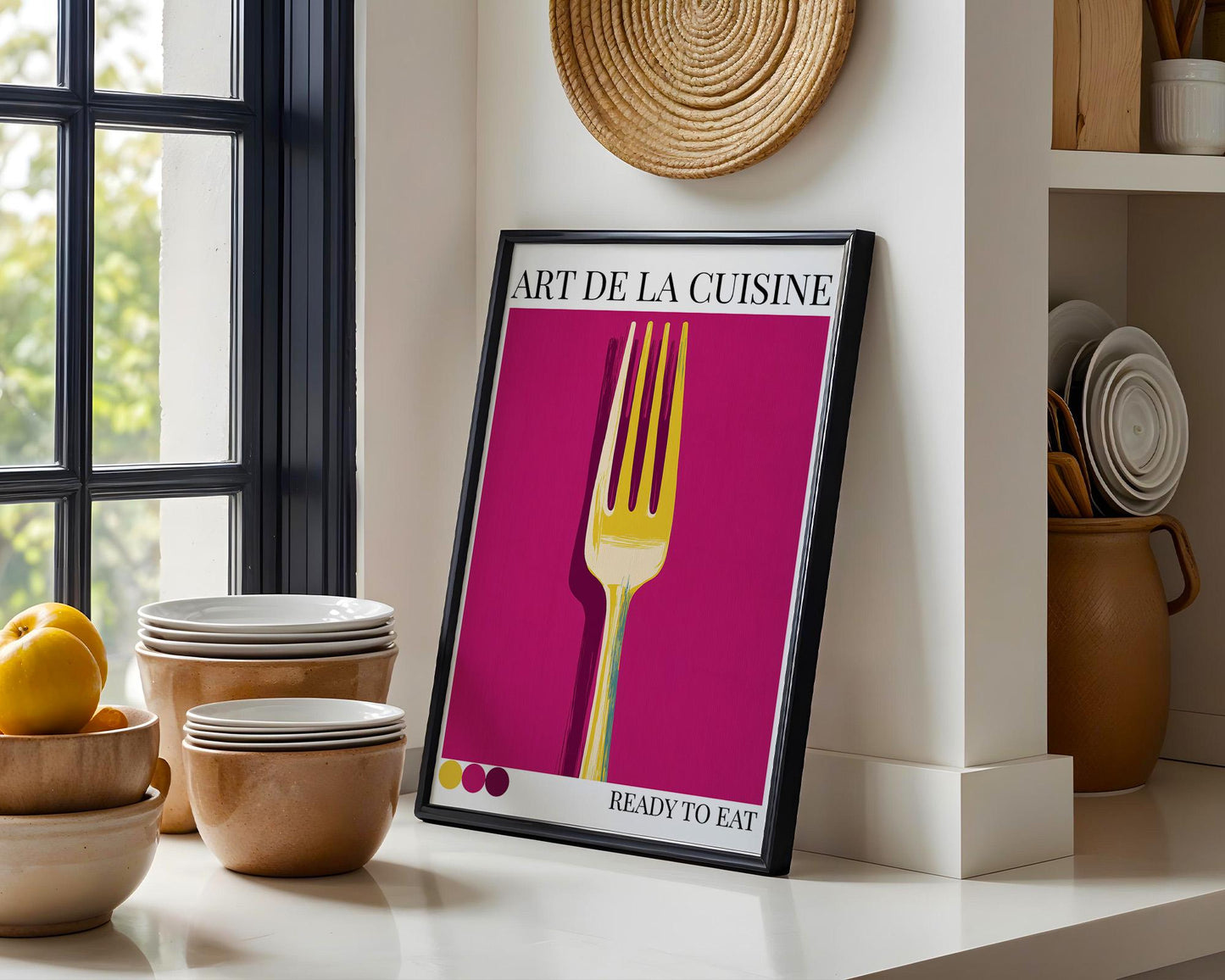 Kitchen Wall Art | Big Pink Fork Art Print