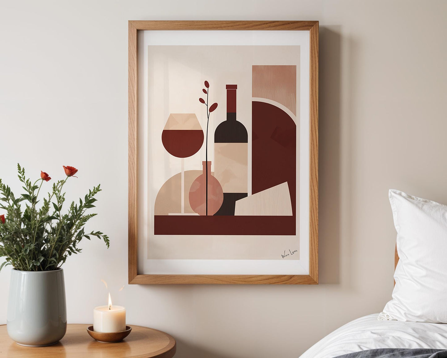 Kitchen Wall Art | Minimalist Wine Kitchen Wall Art