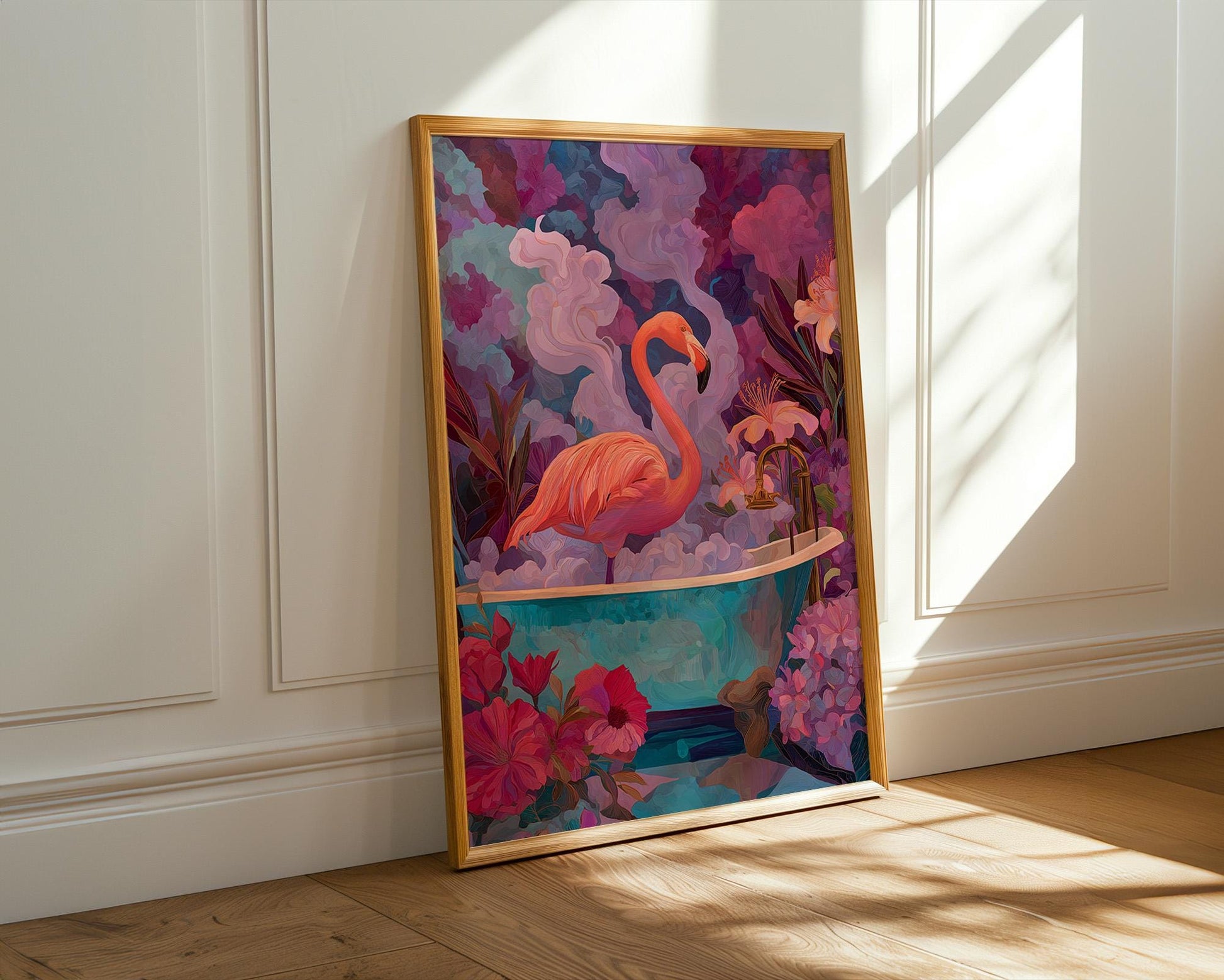 Bathroom Wall Art | Flamingo Decorative Wall Print