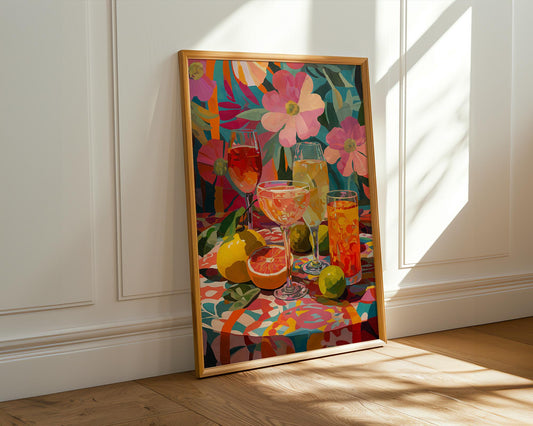 Dopamine Decor | Abstract Floral Retro 1970s Print
