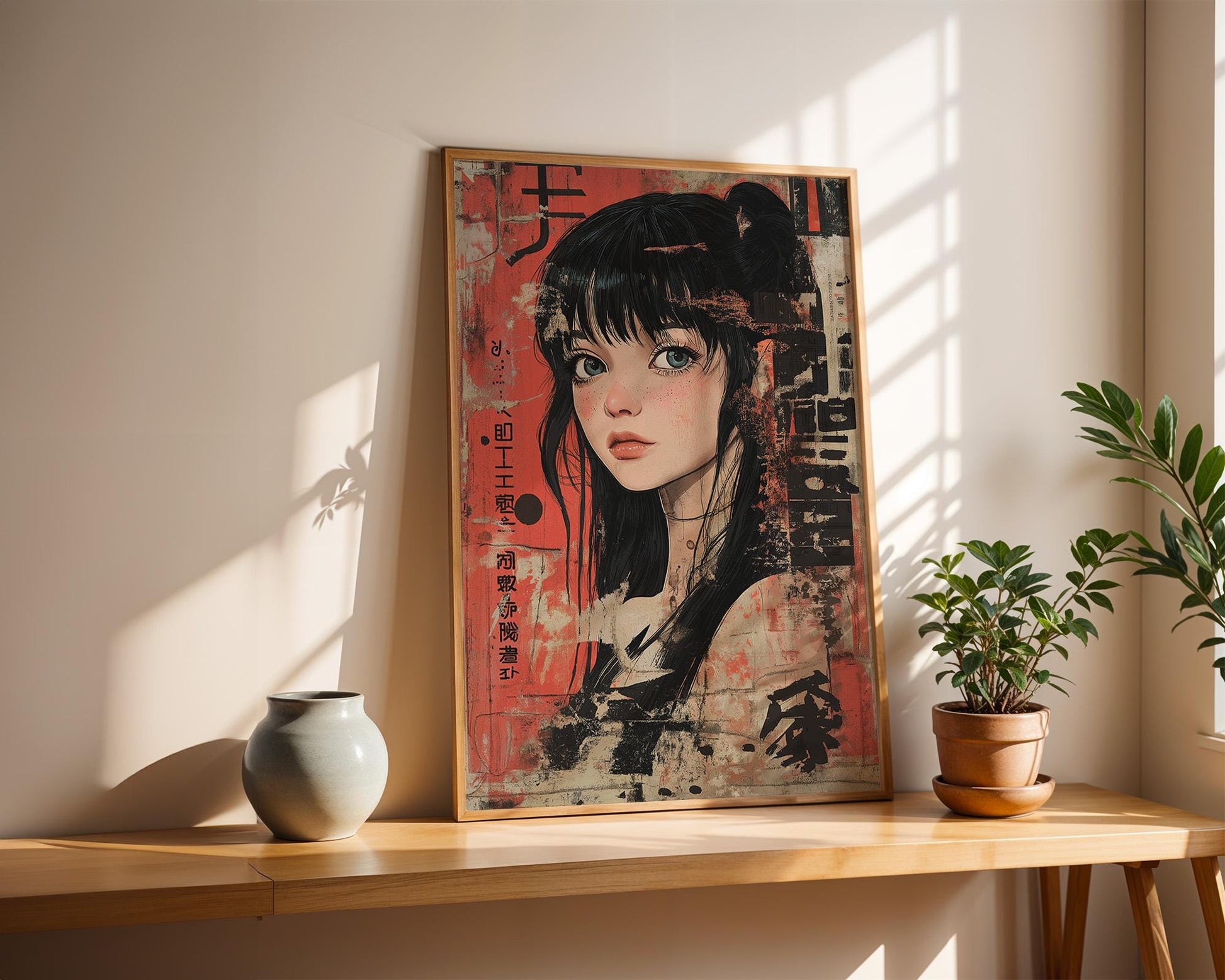 Japanese Wall Art | Retro Anime Girl Poster