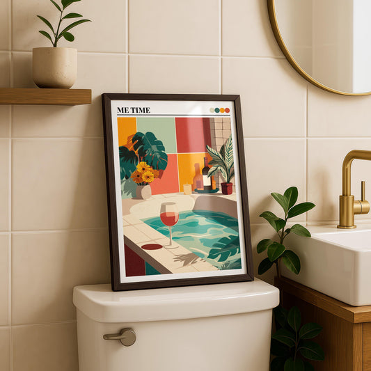 Bathroom Wall Art | Bold Wine Print