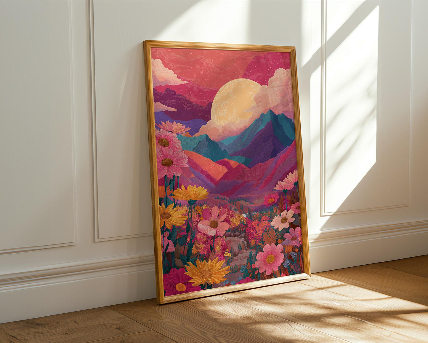 Dopamine Decor | Abstract Boho Sunset Mountain Decor