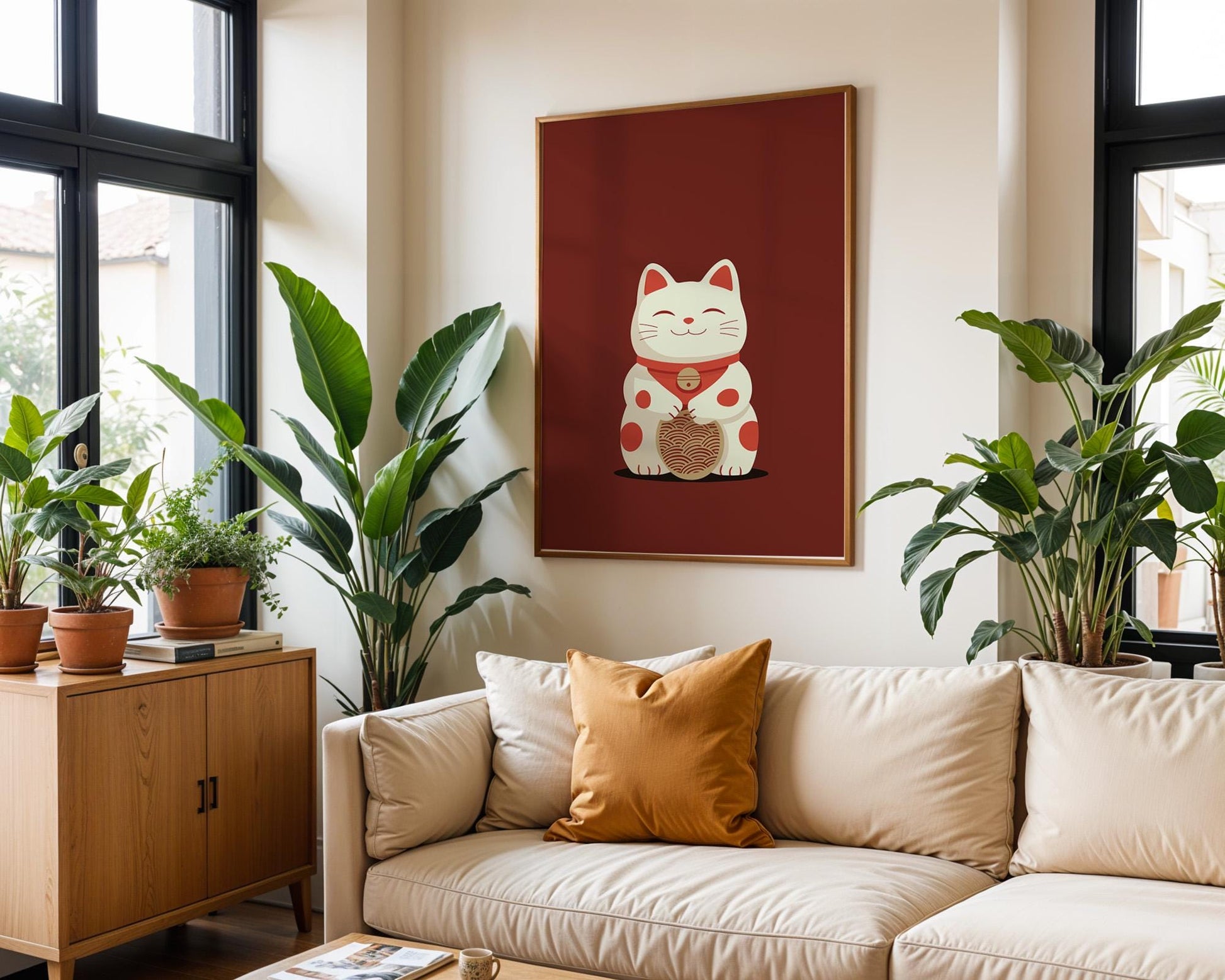 Japanese Wall Art | Maneki Neko Lucky Cat