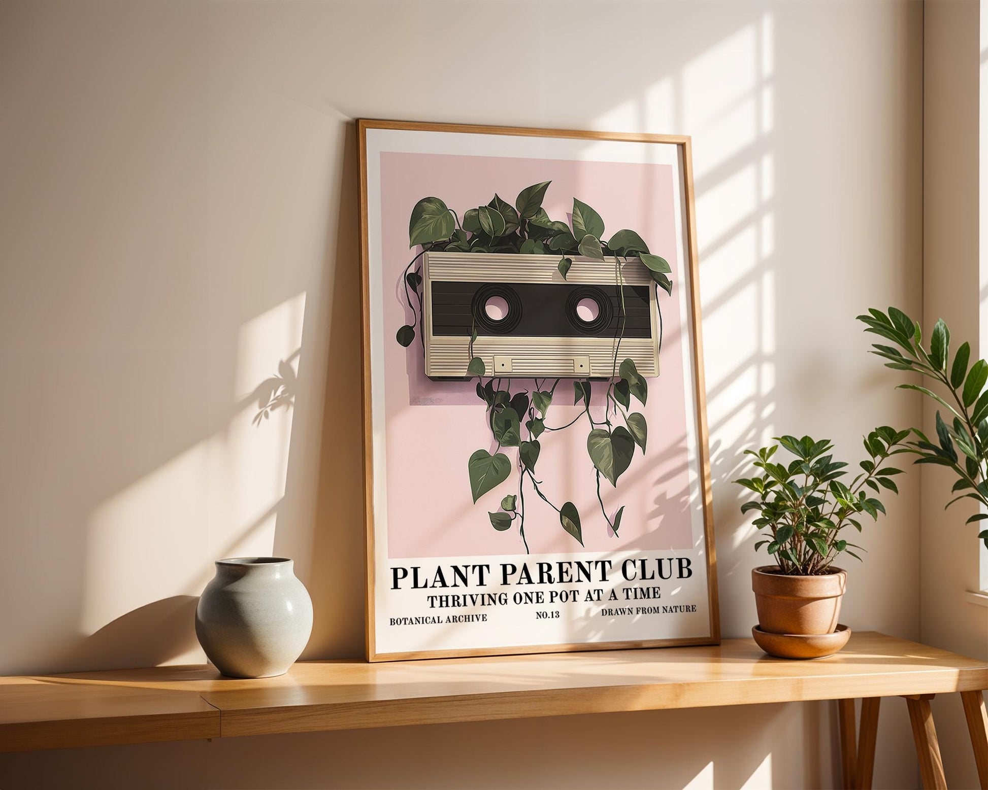 Flower Wall Decor | Retro Cassette Botanical Design