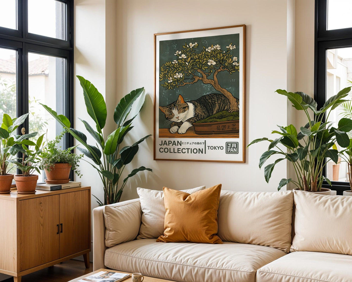 Japanese Wall Art | Japanese Cat Wall Art Print
