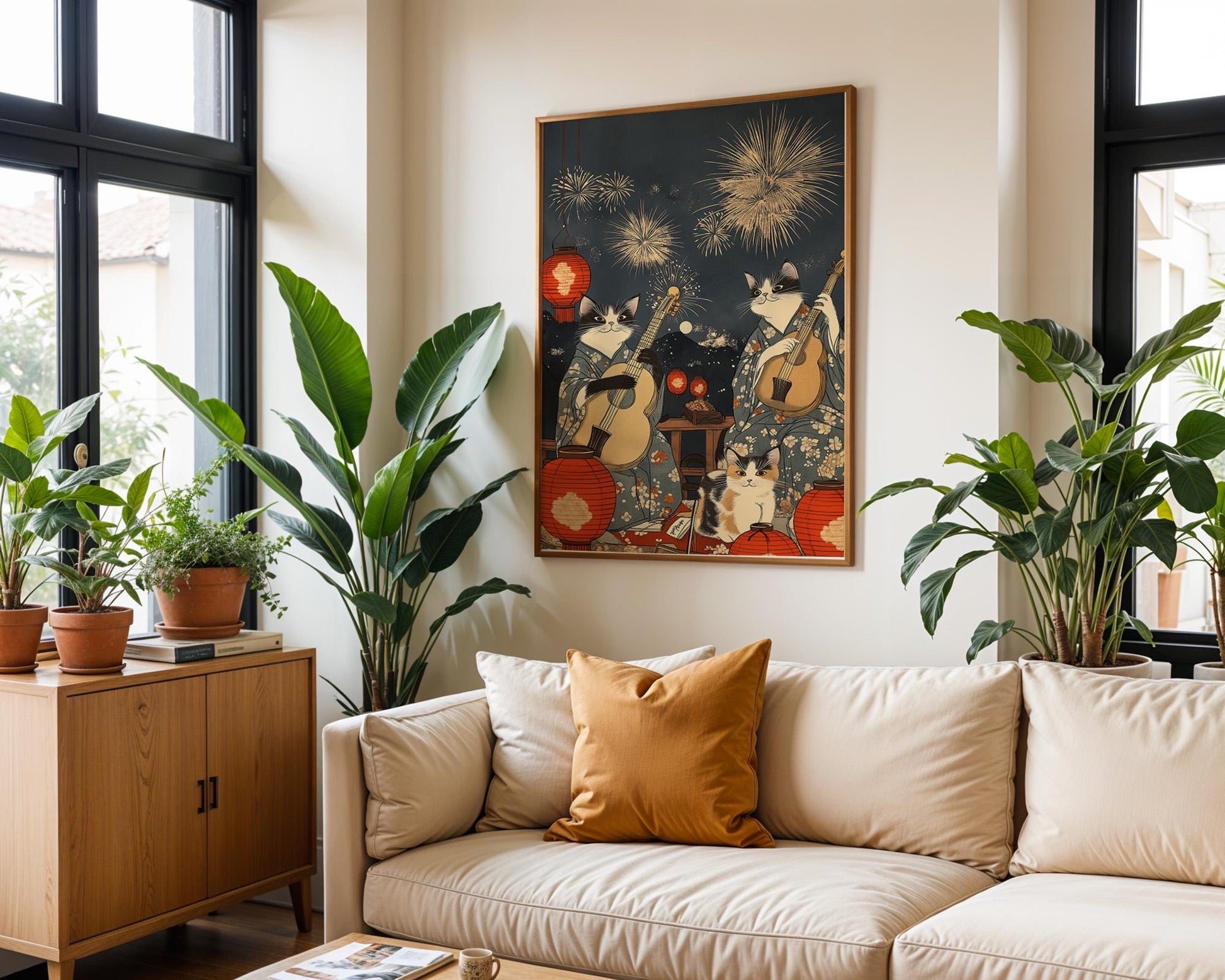 Japanese Wall Art | Japanese Cat Wall Art