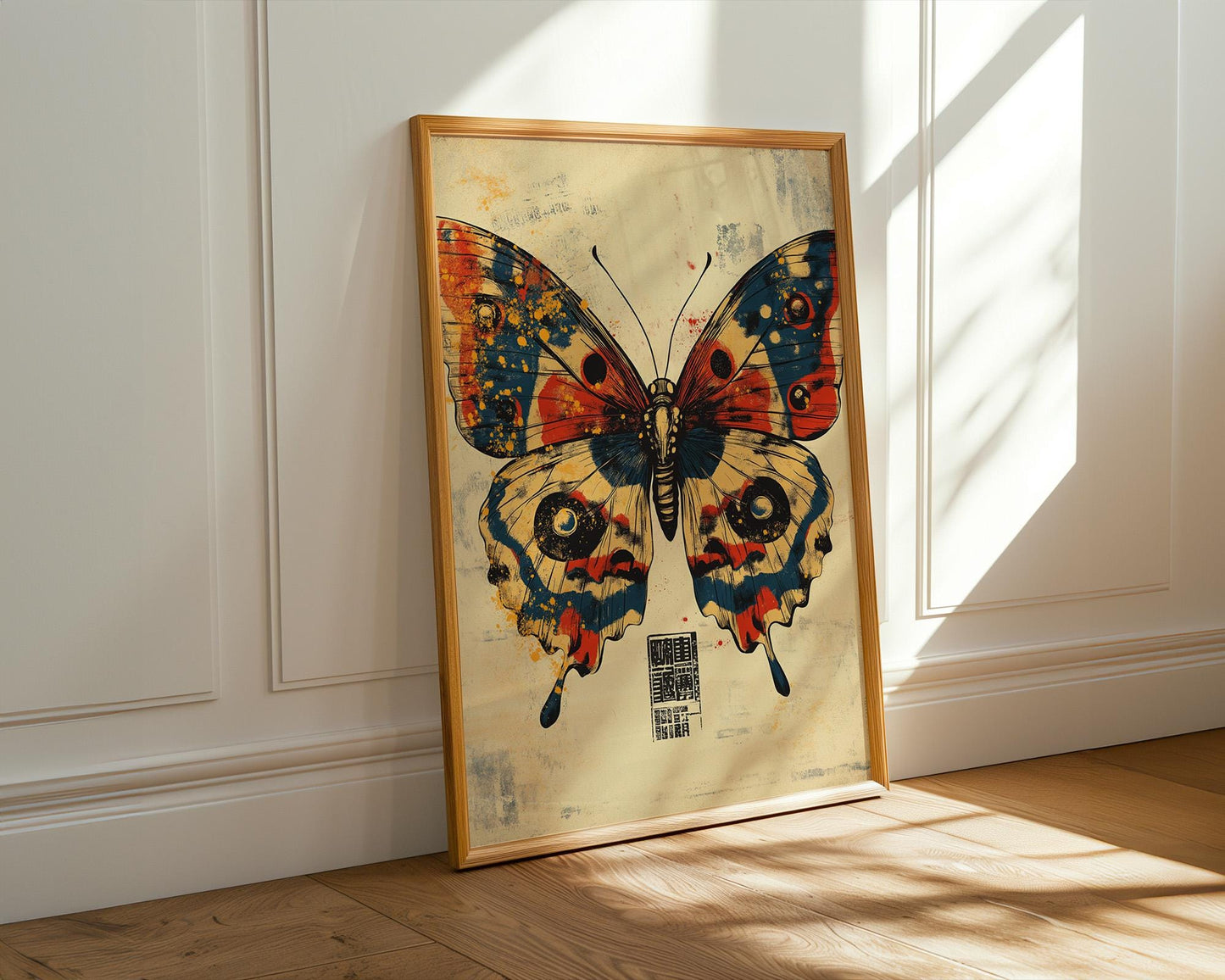 Japanese Wall Art | Vintage Japanese Butterfly Art