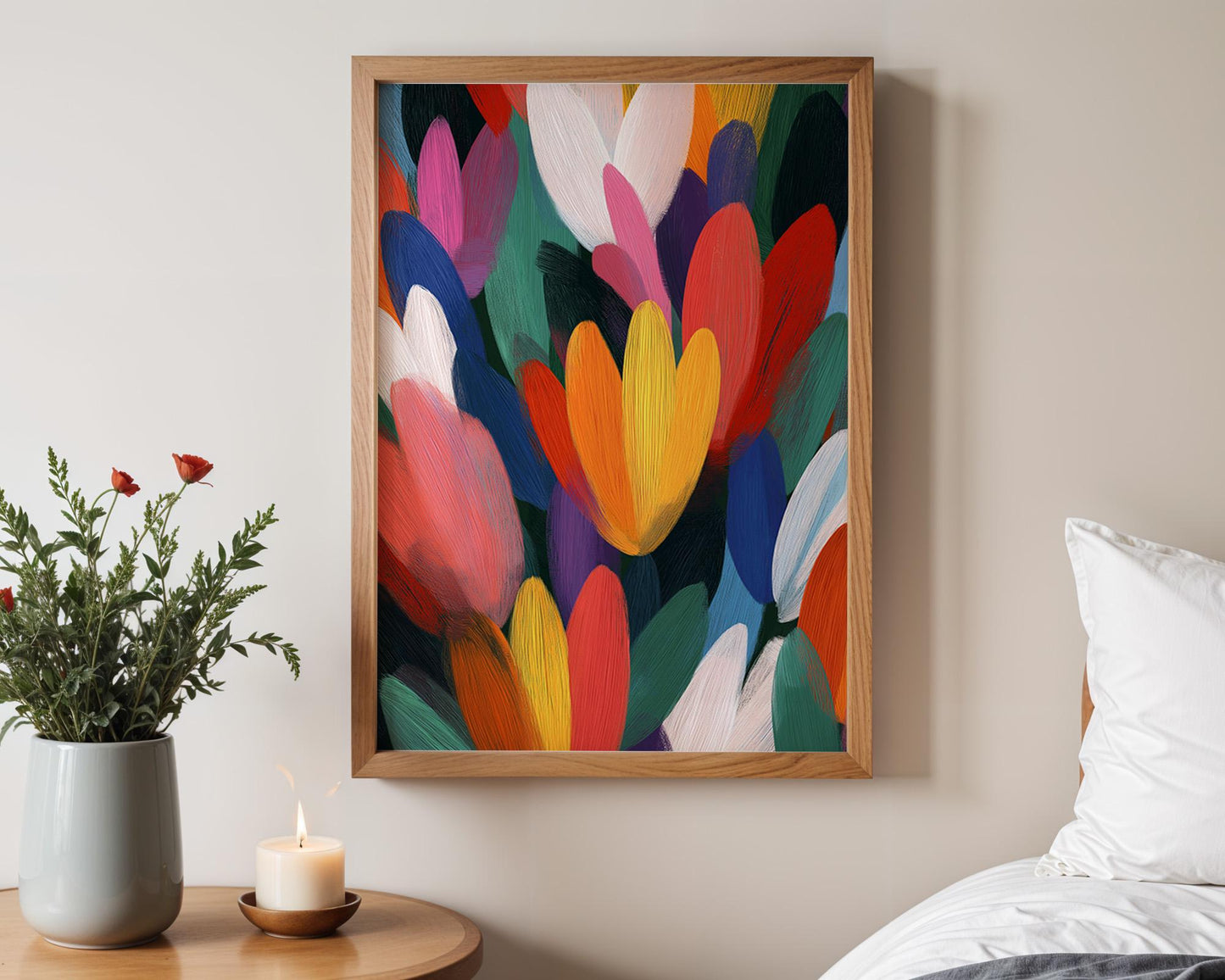 Maximalist Floral Wall Art | Abstract Tulip Meadow Print