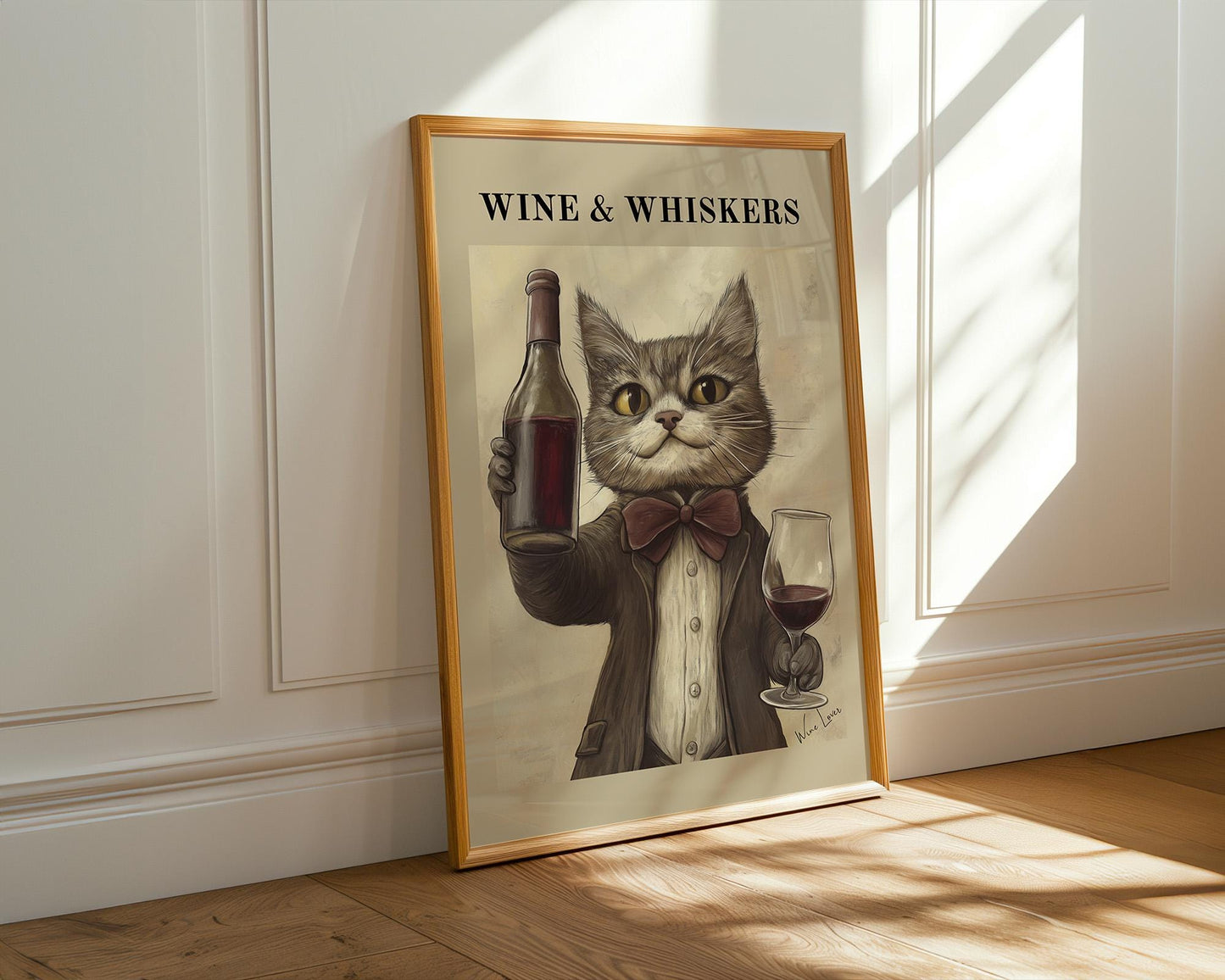 Kitchen Wall Art | Wine & Whiskers Cat