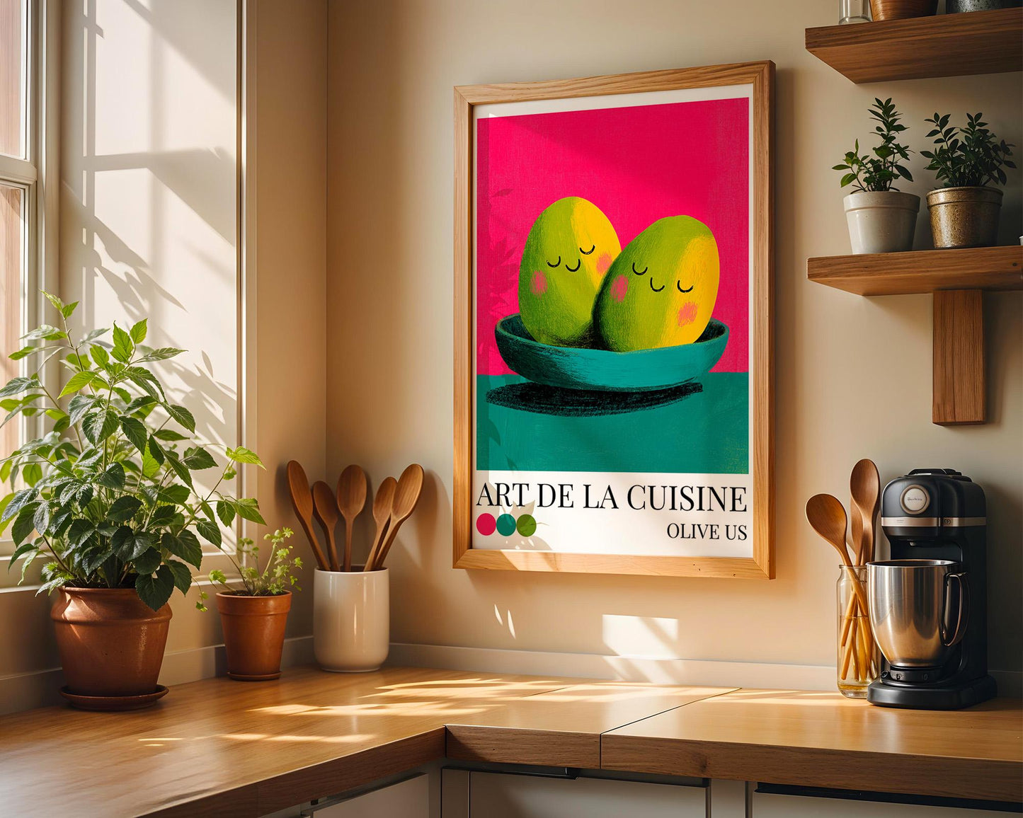 Kitchen Wall Art | Maximalist Olive Wall Art