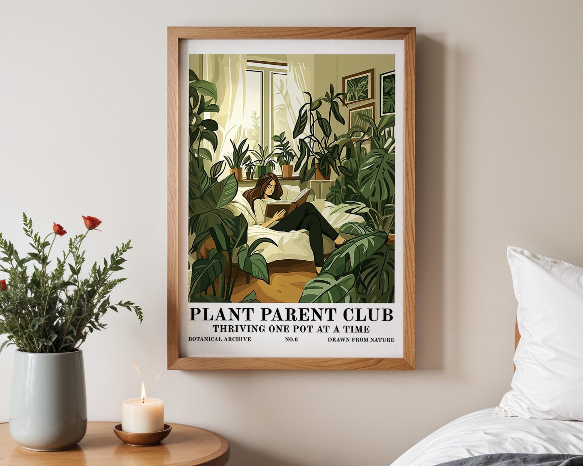 Flower Wall Decor | Retro Houseplant Poster